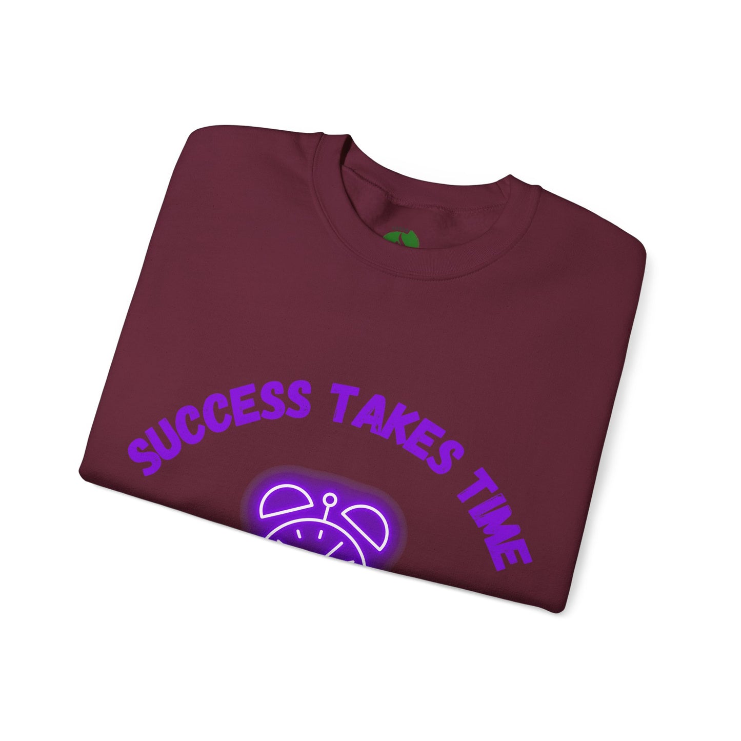 Motivational Crewneck Sweatshirt - 'Success Takes Time but It's Coming!'