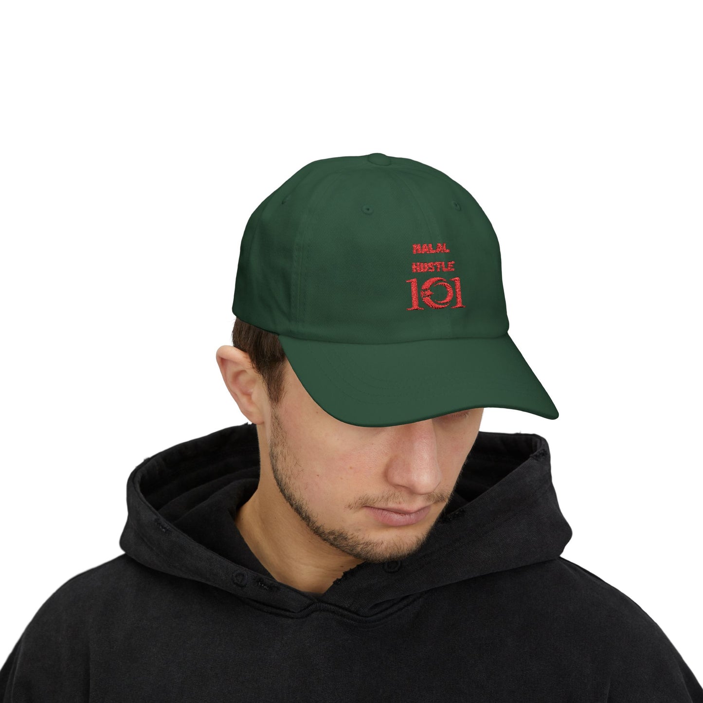 Halal Hustle Classic Dad Cap - Stylish White Cap for Everyday Wear Muslim Streetwear Hat