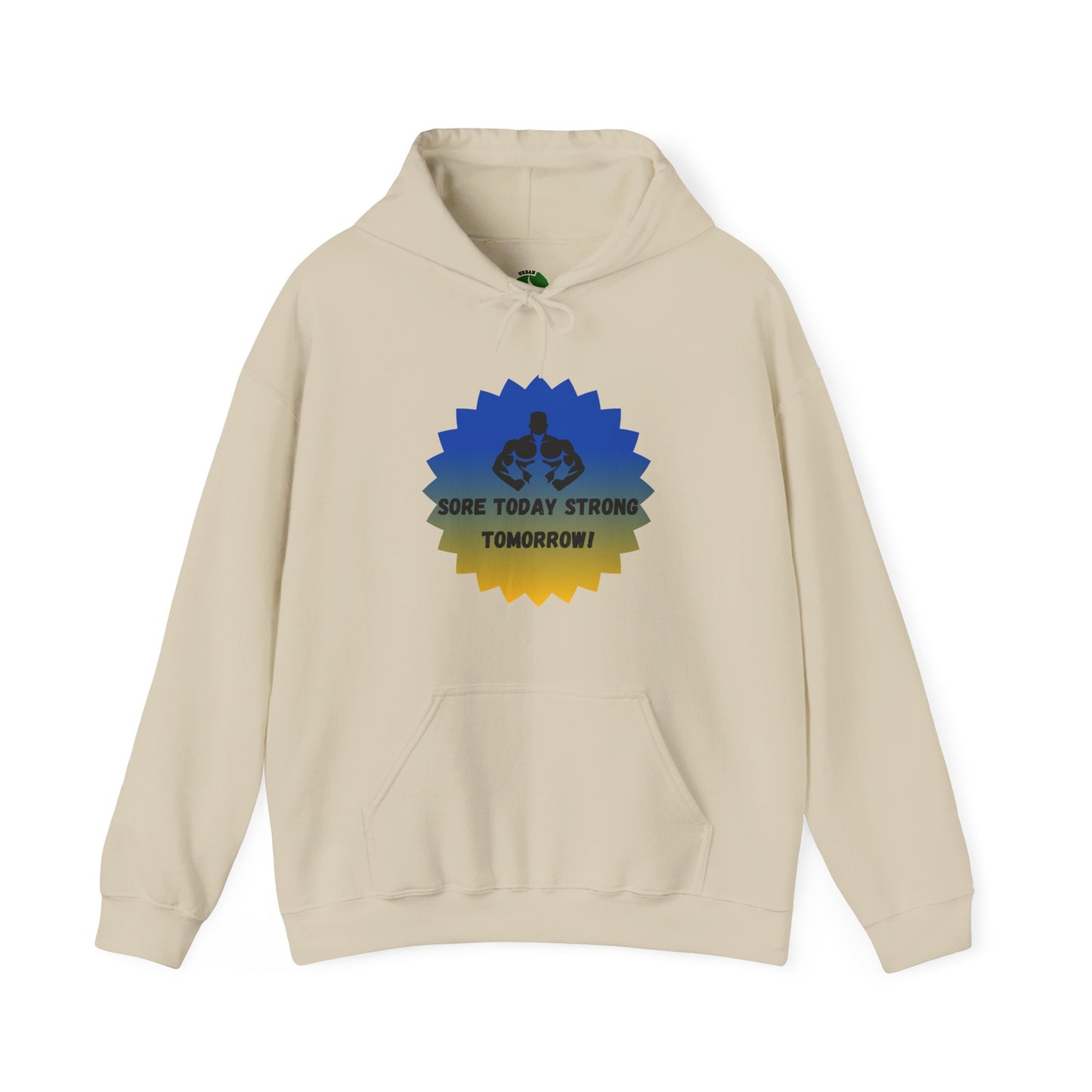 Motivational Fitness Sweatshirt - "Sore Today, Strong Tomorrow!" Unisex Heavy Blend™ Hoodie Humour Joke Gym clothing