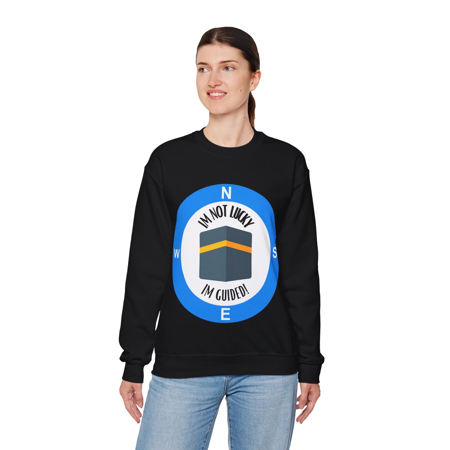 I'm Not Lucky, I'm Guided! Unisex Crewneck Sweatshirt Halal Fashion Sweat Shirt