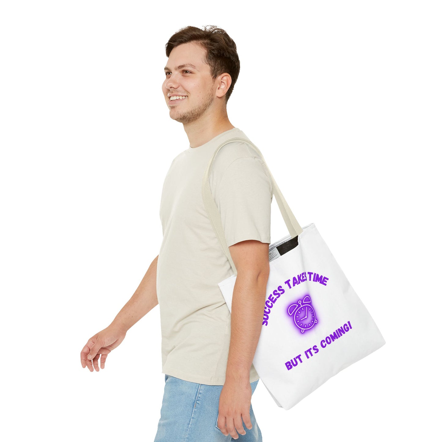Motivational Tote Bag - ‘Success Takes Time, But It’s Coming!’