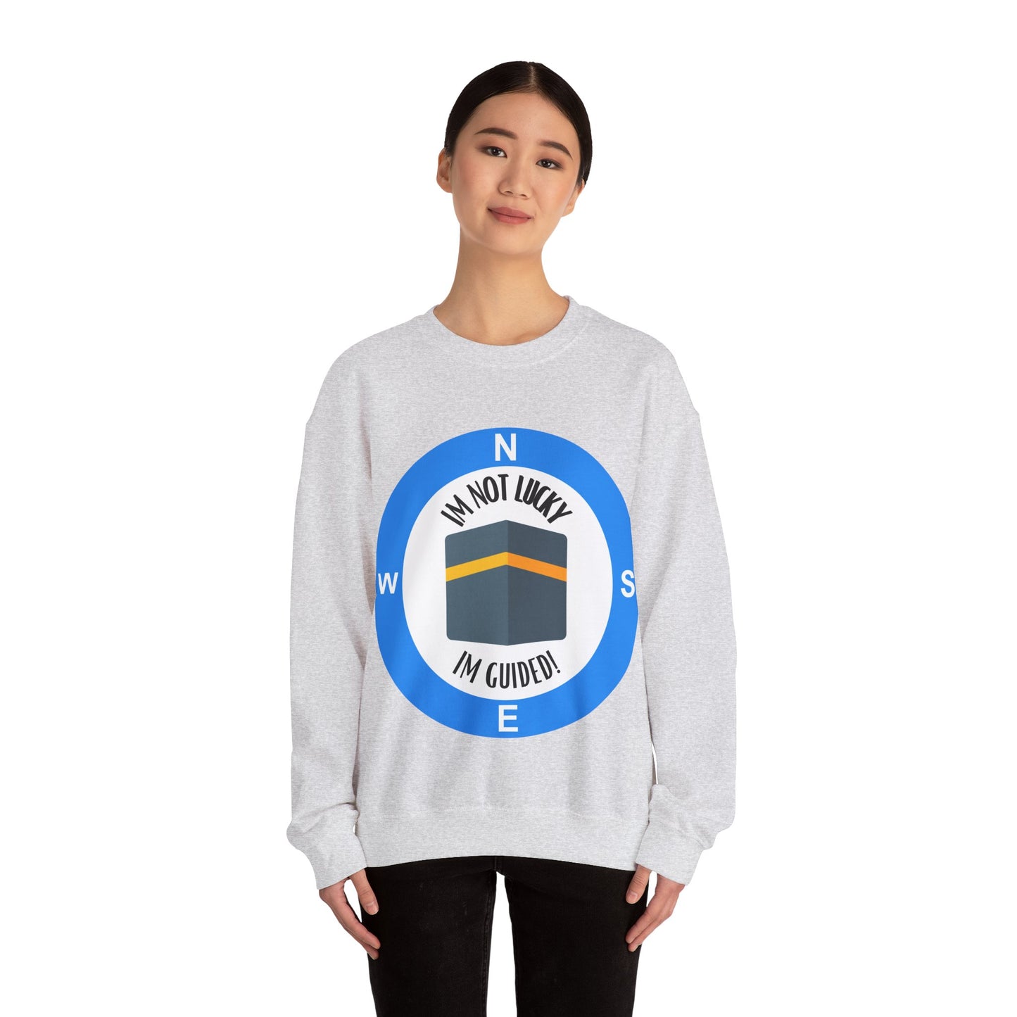 I'm Not Lucky, I'm Guided! Unisex Crewneck Sweatshirt Halal Fashion Sweat Shirt