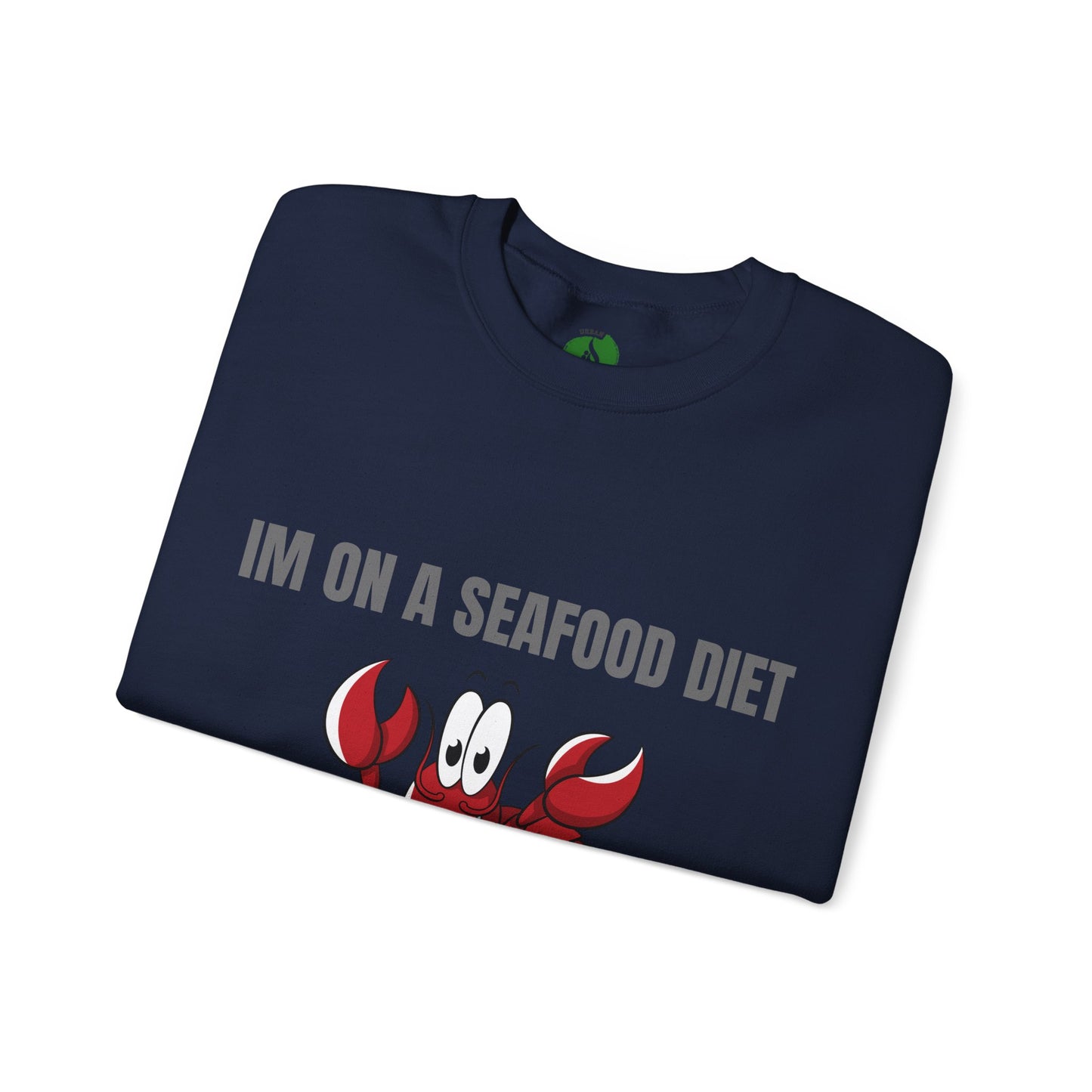 Funny Seafood Diet Sweatshirt - Unisex Heavy Blend Crewneck with Lobster Graphic Humour Joke Clothing