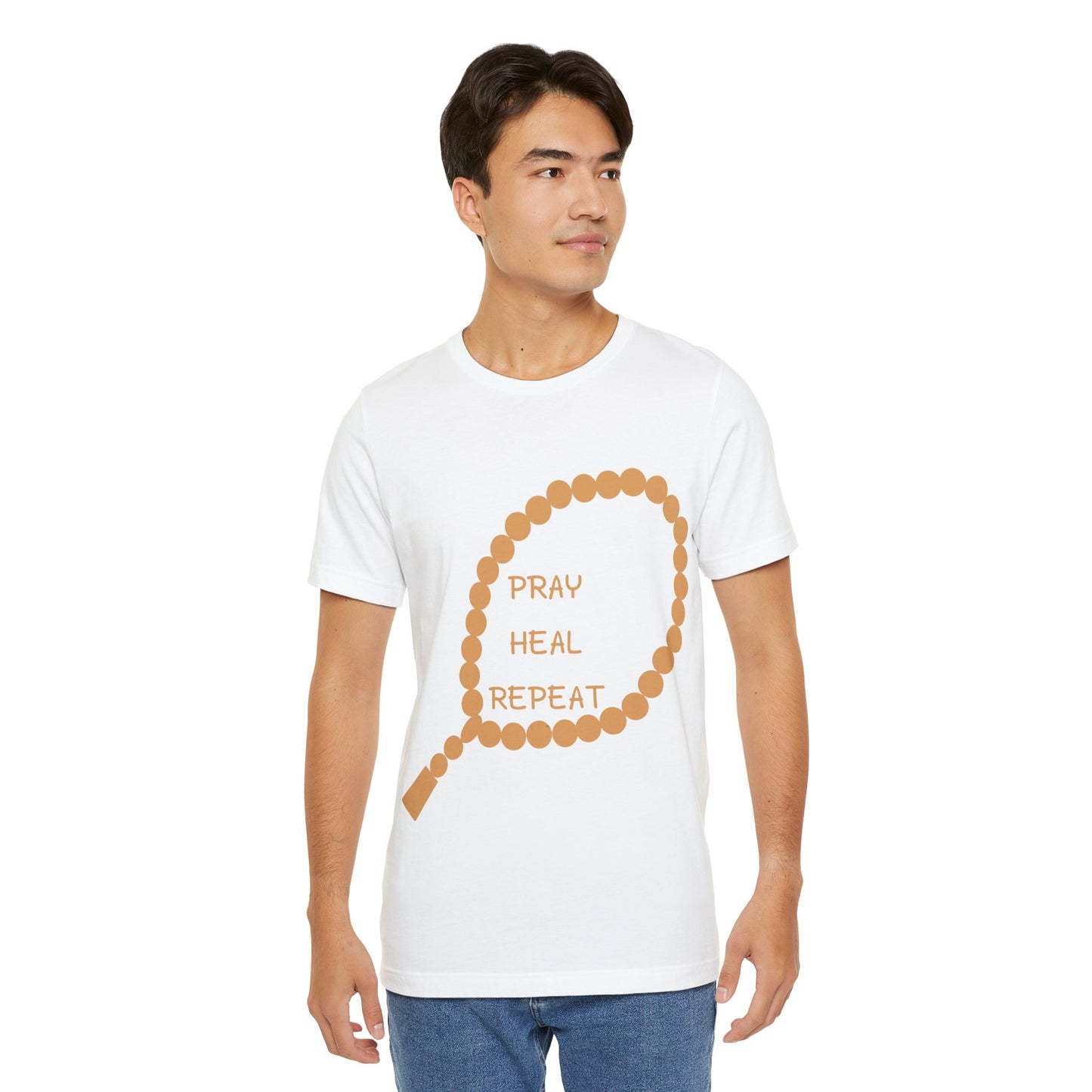 Pray Heal Repeat Unisex Jersey Tee - Inspirational Spiritual Shirt Islamic Street Fashion