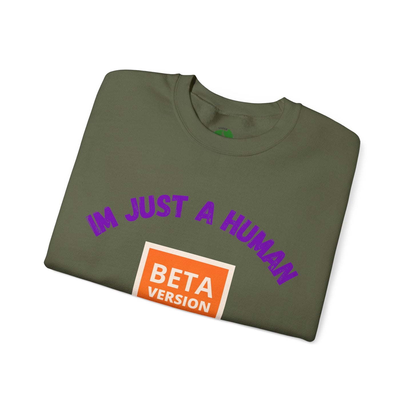 Unisex Crewneck Sweatshirt - 'Beta Version: I'm Just a Human' Funny Humour Clothing Sweat Shirt