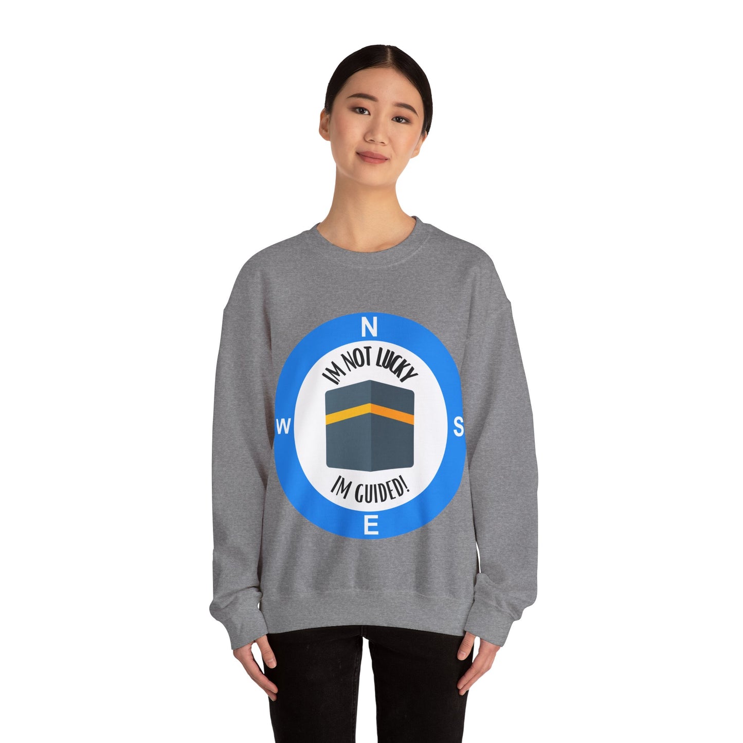 I'm Not Lucky, I'm Guided! Unisex Crewneck Sweatshirt Halal Fashion Sweat Shirt