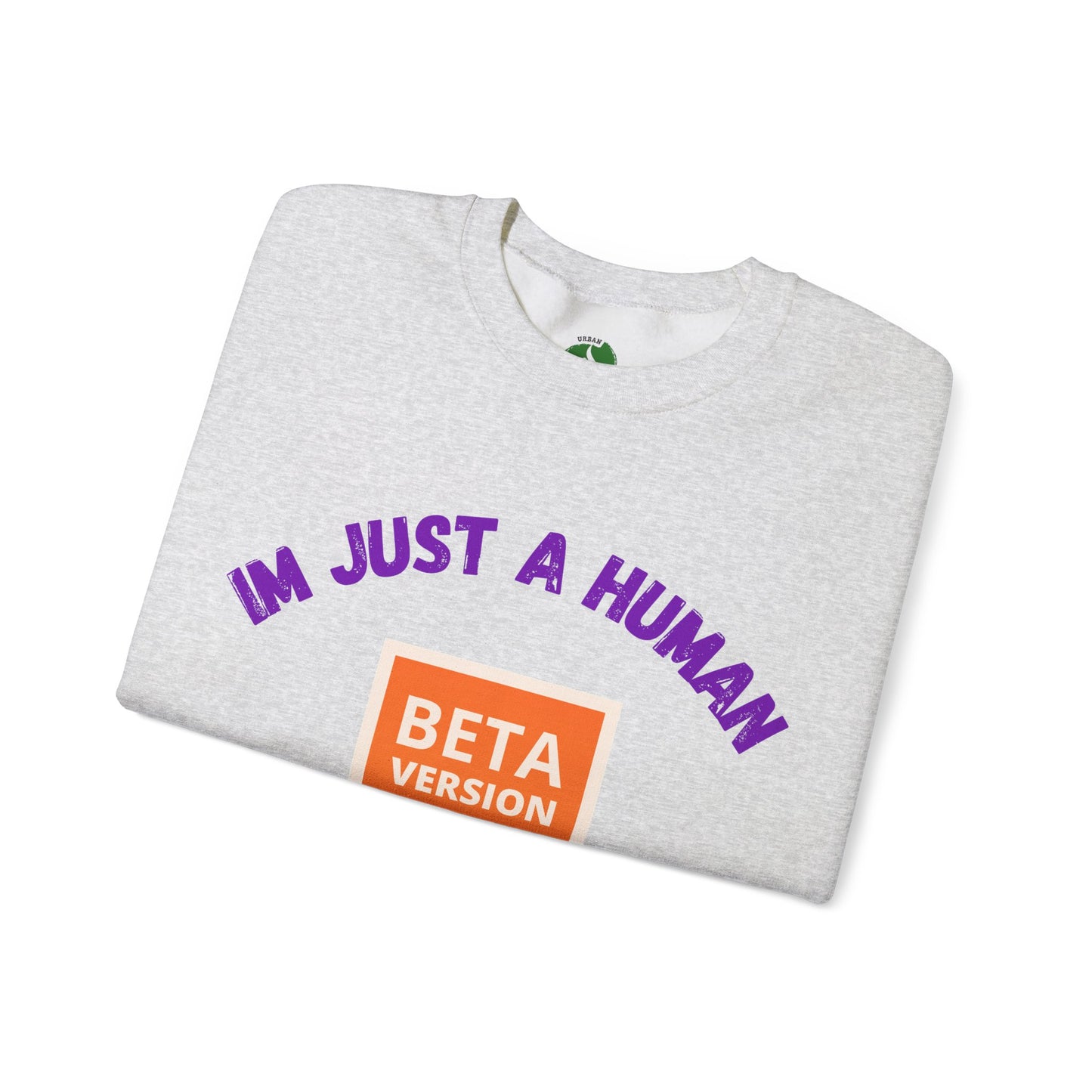 Unisex Crewneck Sweatshirt - 'Beta Version: I'm Just a Human' Funny Humour Clothing Sweat Shirt
