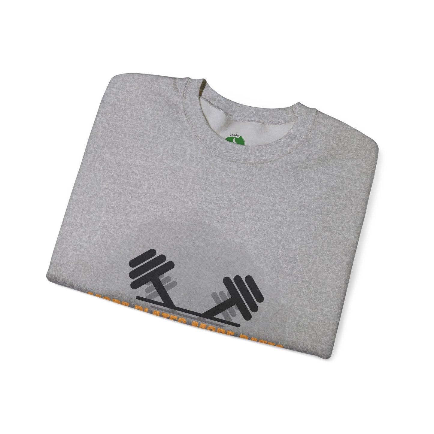 Fitness Motivational Crewneck Sweatshirt - "More Plates More Dates"
