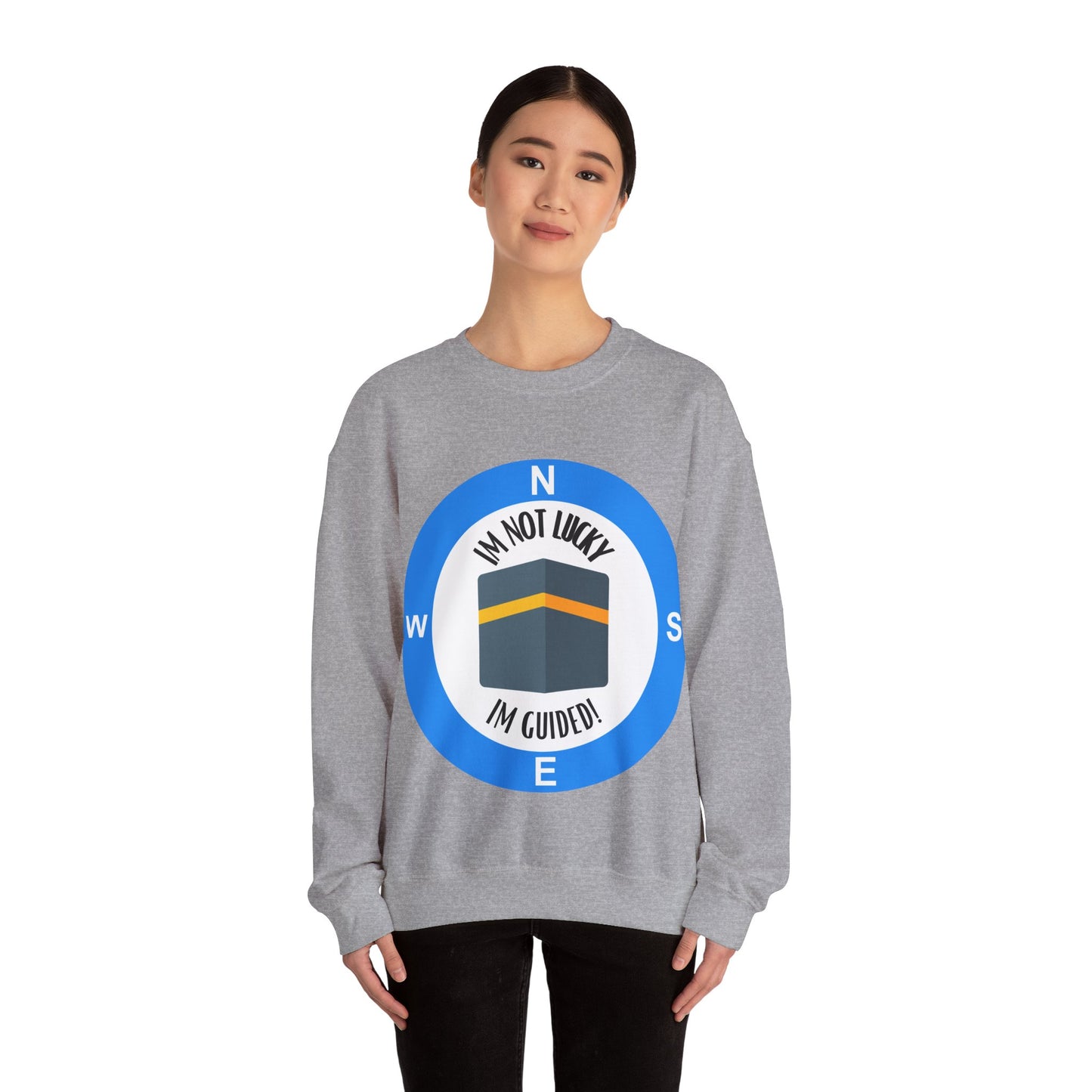 I'm Not Lucky, I'm Guided! Unisex Crewneck Sweatshirt Halal Fashion Sweat Shirt