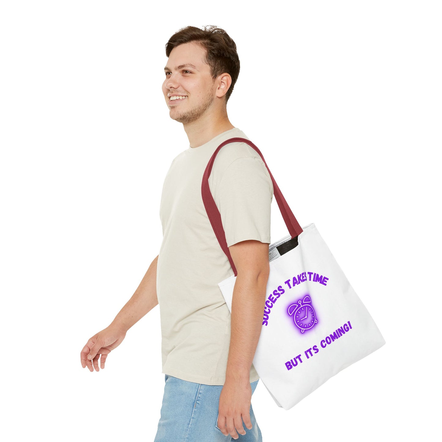 Motivational Tote Bag - ‘Success Takes Time, But It’s Coming!’