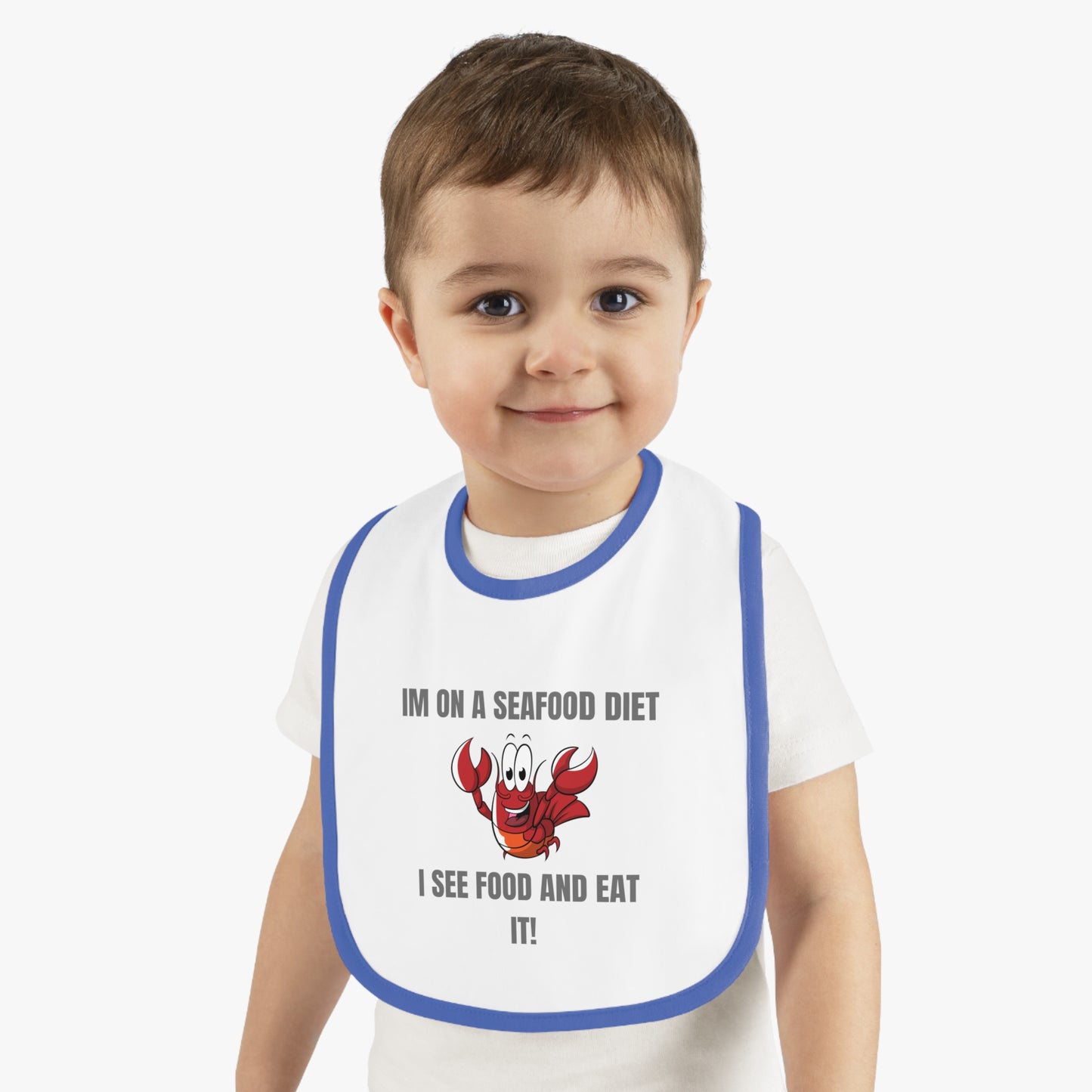 Funny Seafood Diet Baby Bib - Perfect Gift for Baby Showers & Holidays Humour Joke Clothing