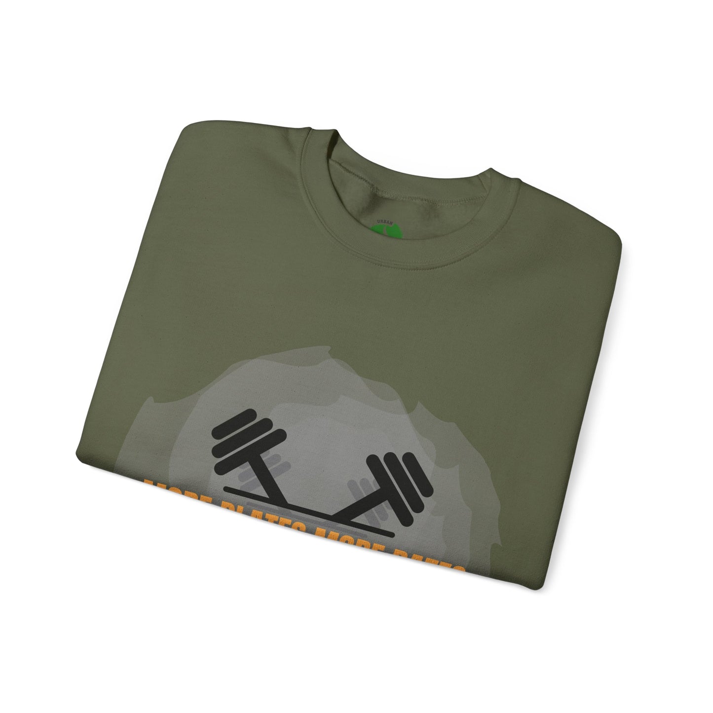 Fitness Motivational Crewneck Sweatshirt - "More Plates More Dates"
