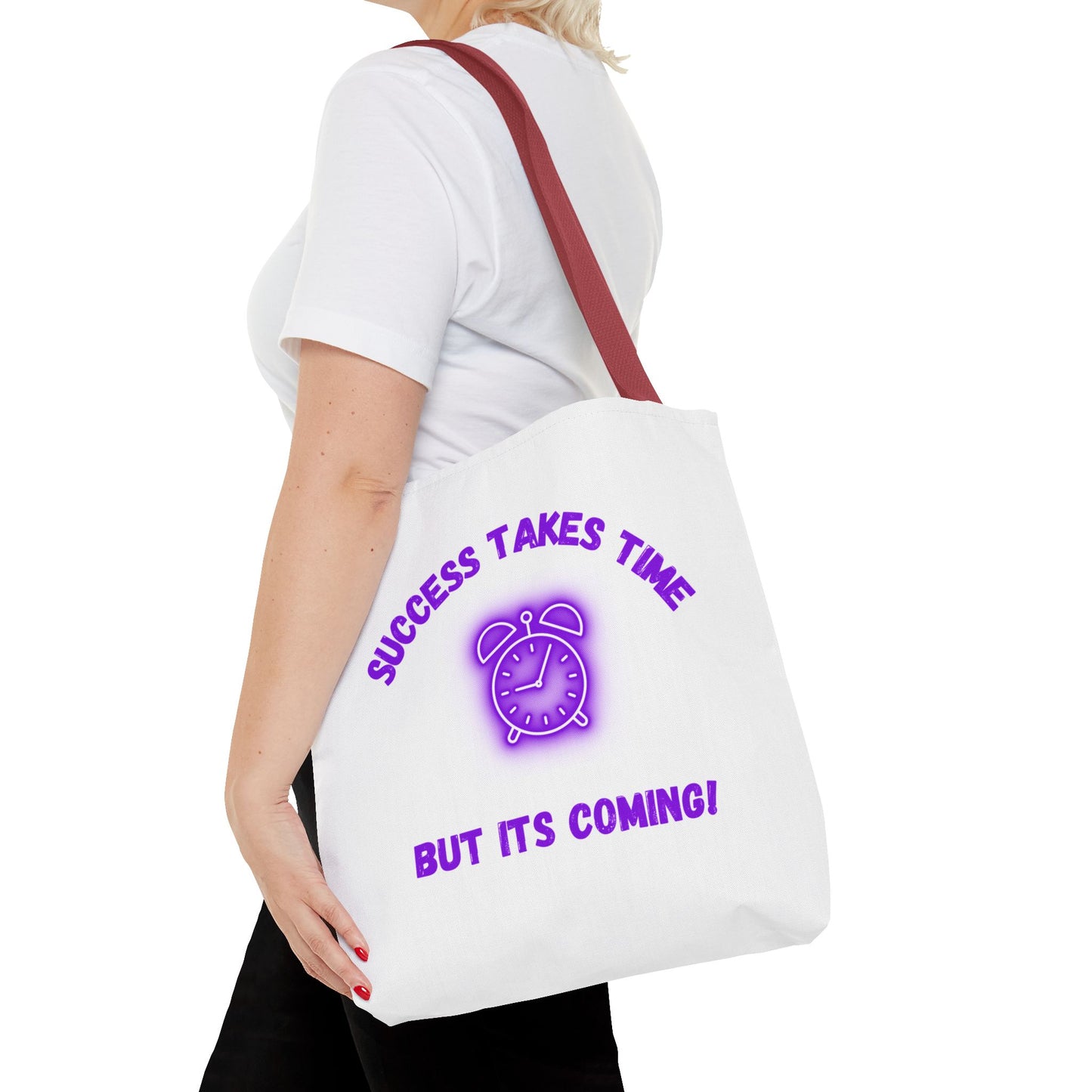 Motivational Tote Bag - ‘Success Takes Time, But It’s Coming!’