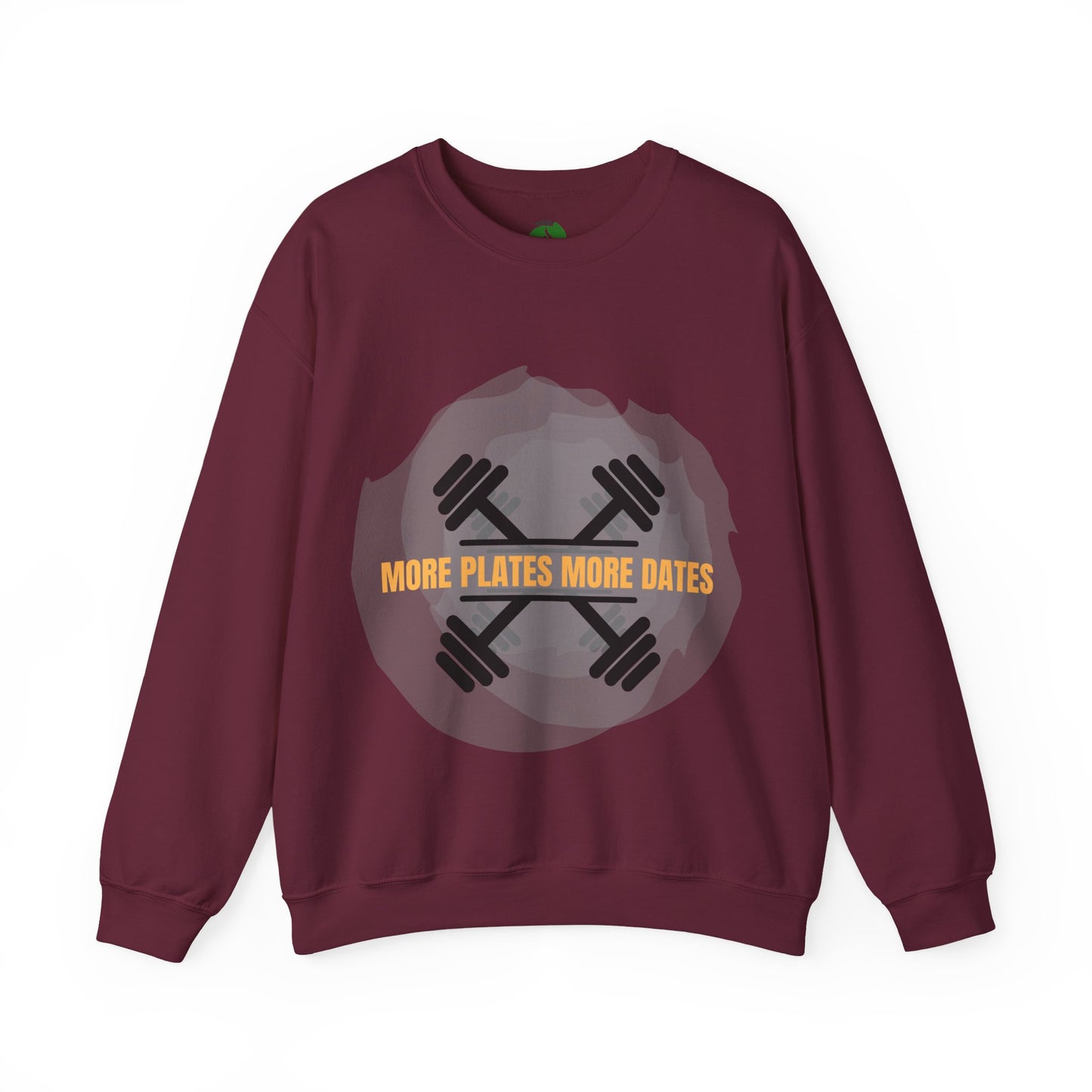 Fitness Motivational Crewneck Sweatshirt - "More Plates More Dates"