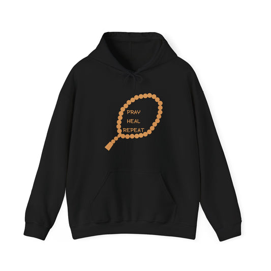 Pray Heal Repeat Hoodie - Unisex Heavy Blend Sweatshirt for Mindfulness and Spiritual Growth