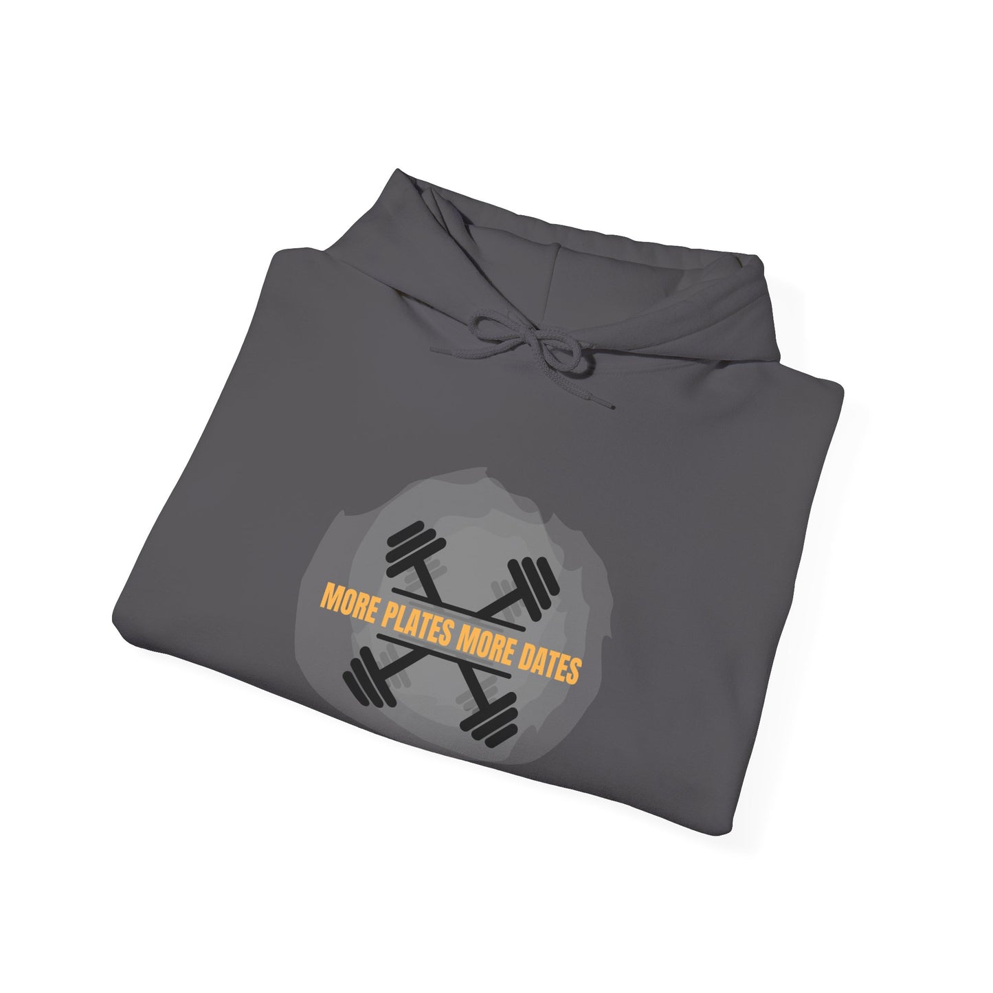 Motivational Fitness Hooded Sweatshirt | More Gains, Less Plates