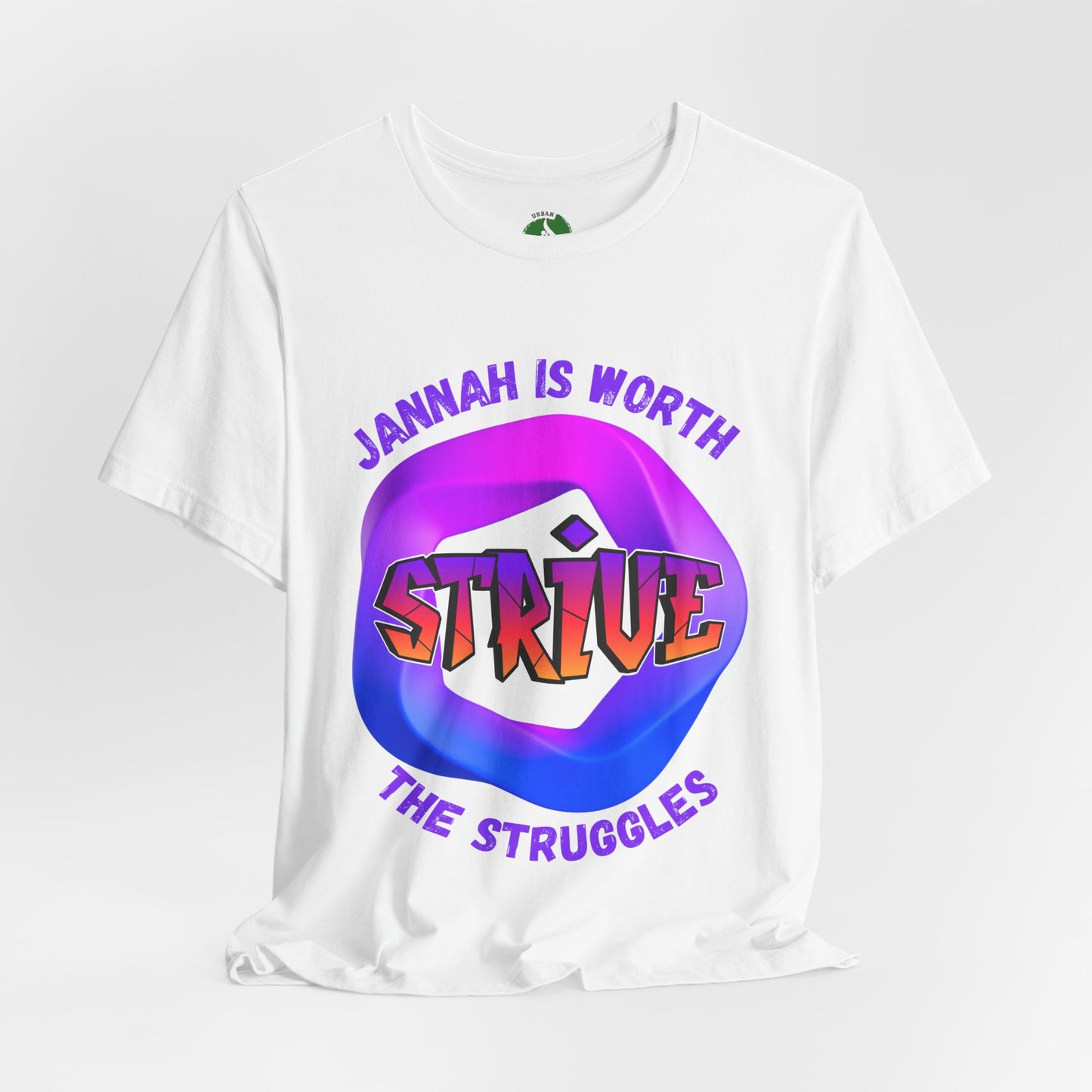 Inspirational Unisex Jersey Tee - 'Jannah is Worth the Struggles'