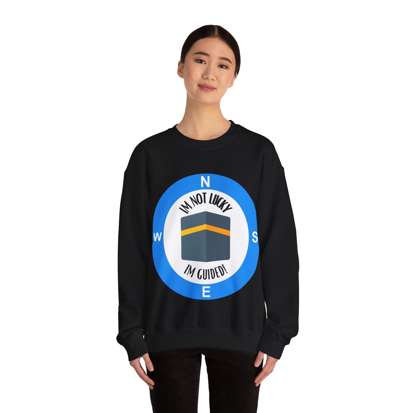I'm Not Lucky, I'm Guided! Unisex Crewneck Sweatshirt Halal Fashion Sweat Shirt