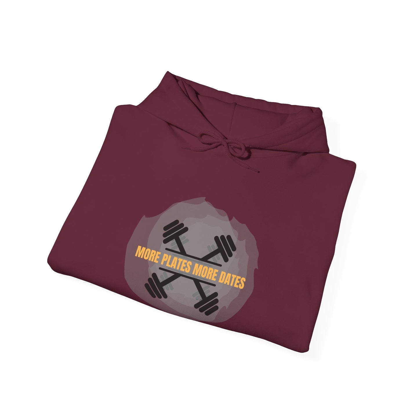 Motivational Fitness Hooded Sweatshirt | More Gains, Less Plates