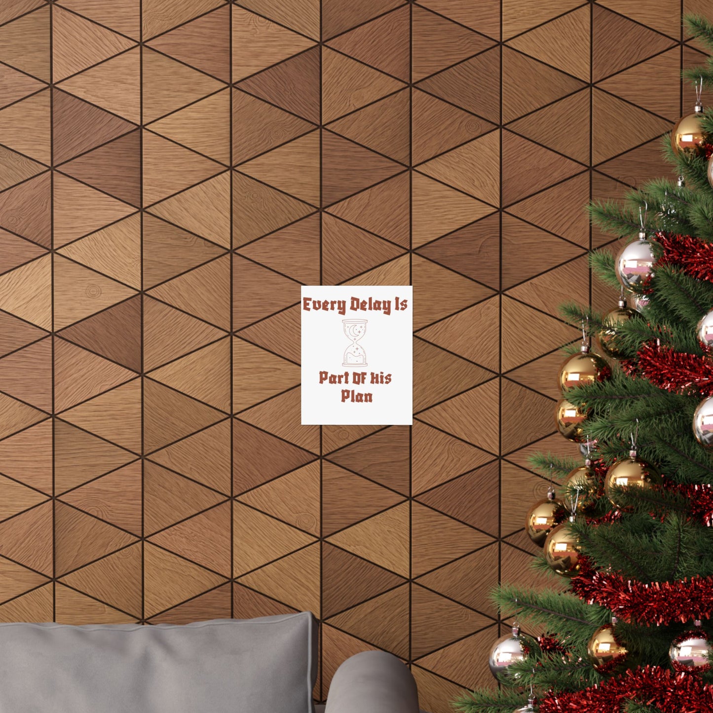 Inspirational Matte Vertical Poster - "Every Delay Is Part Of His Plan" Islamic Artwork Poster