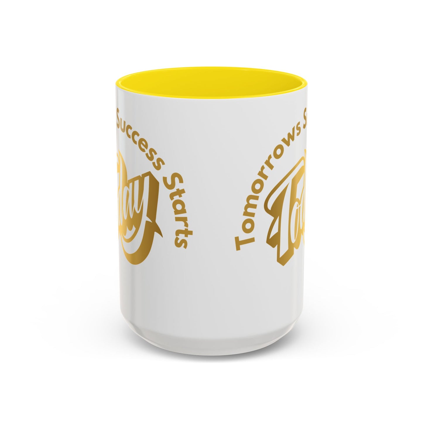 Inspirational Accent Coffee Mug - "Tomorrow's Success Starts Today" - Motivational Gift for Coffee Lovers Gym Motivation Mug