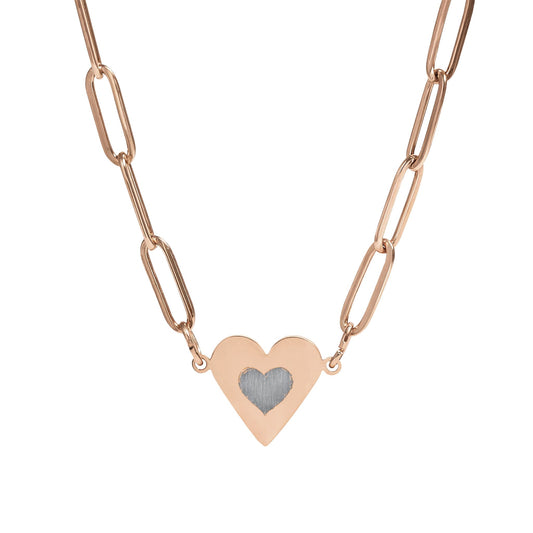 Engravable Paperclip Heart Necklace — Personalized Heart Pendant Jewelry