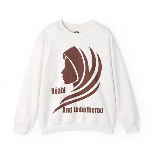 Hijabi and Unbothered Crewneck Sweatshirt - Stylish Unisex Heavy Blend for Everyday Comfort