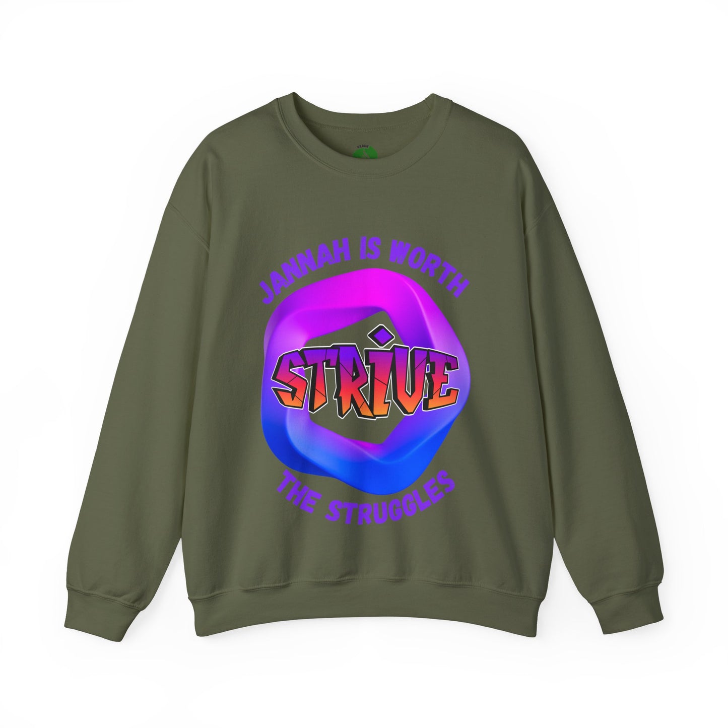 Inspiring Unisex Crewneck Sweatshirt - 'Jannah Is Worth the Struggles'