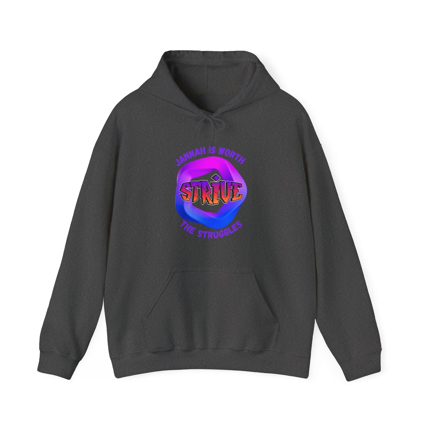 Inspirational Unisex Heavy Blend™ Hooded Sweatshirt – 'Jannah is Worth the Strive'