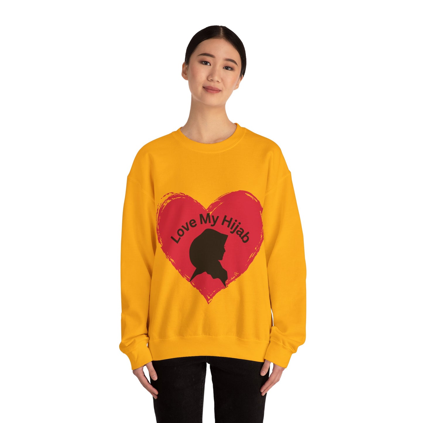 Love My Hijab Heavy Blend Sweatshirt - Unisex Crewneck for Comfort and Style Muslim Women Clothing