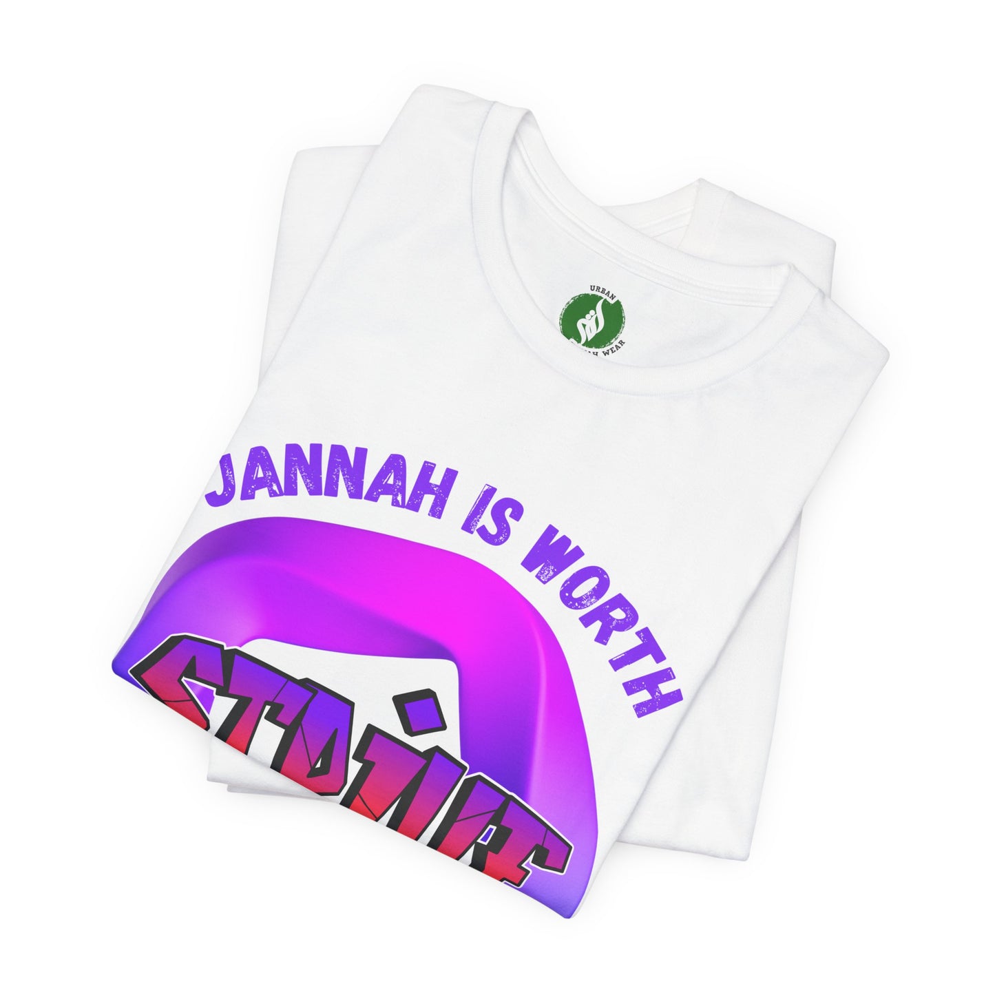 Inspirational Unisex Jersey Tee - 'Jannah is Worth the Struggles'