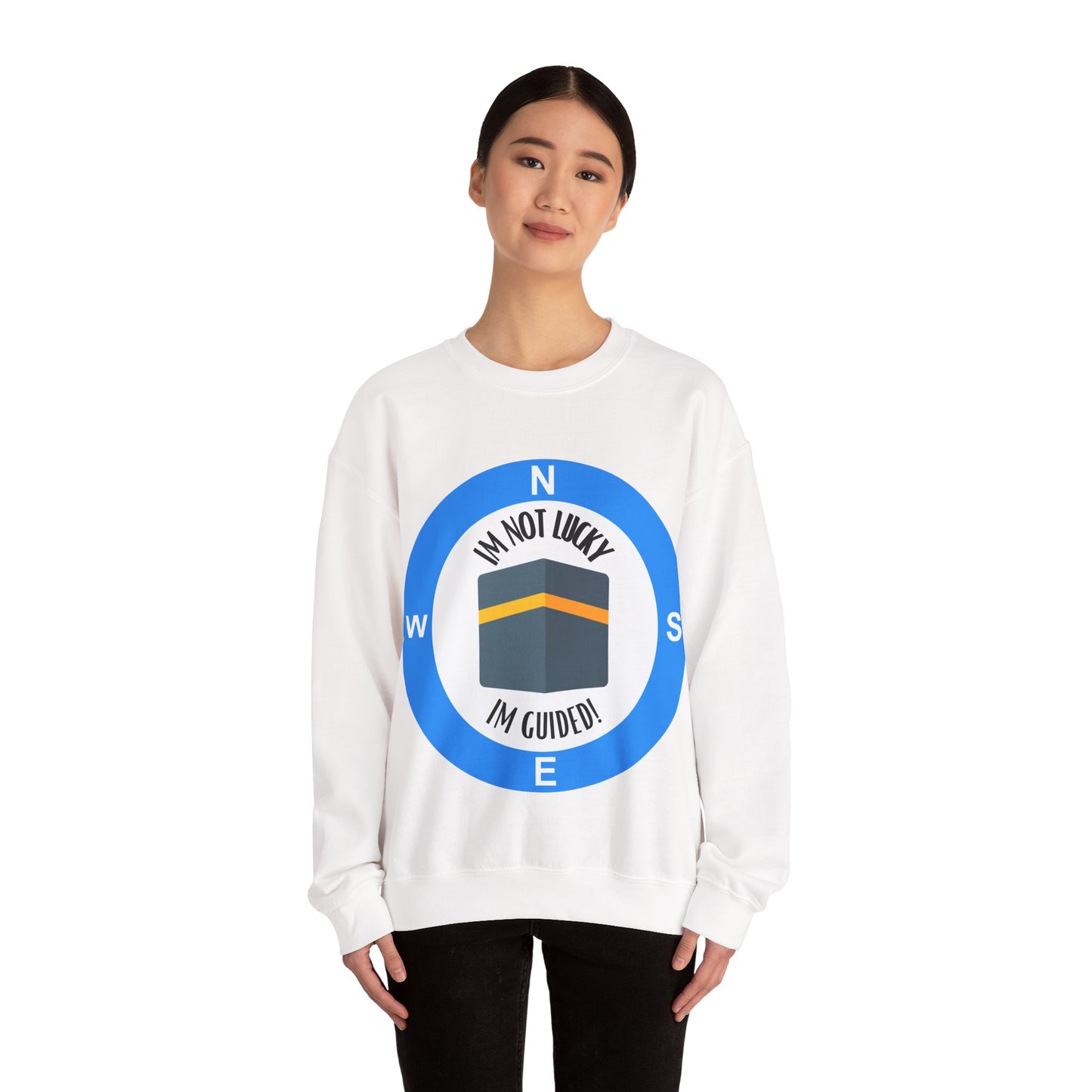 I'm Not Lucky, I'm Guided! Unisex Crewneck Sweatshirt Halal Fashion Sweat Shirt