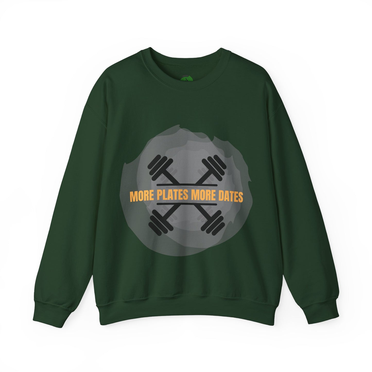 Fitness Motivational Crewneck Sweatshirt - "More Plates More Dates"