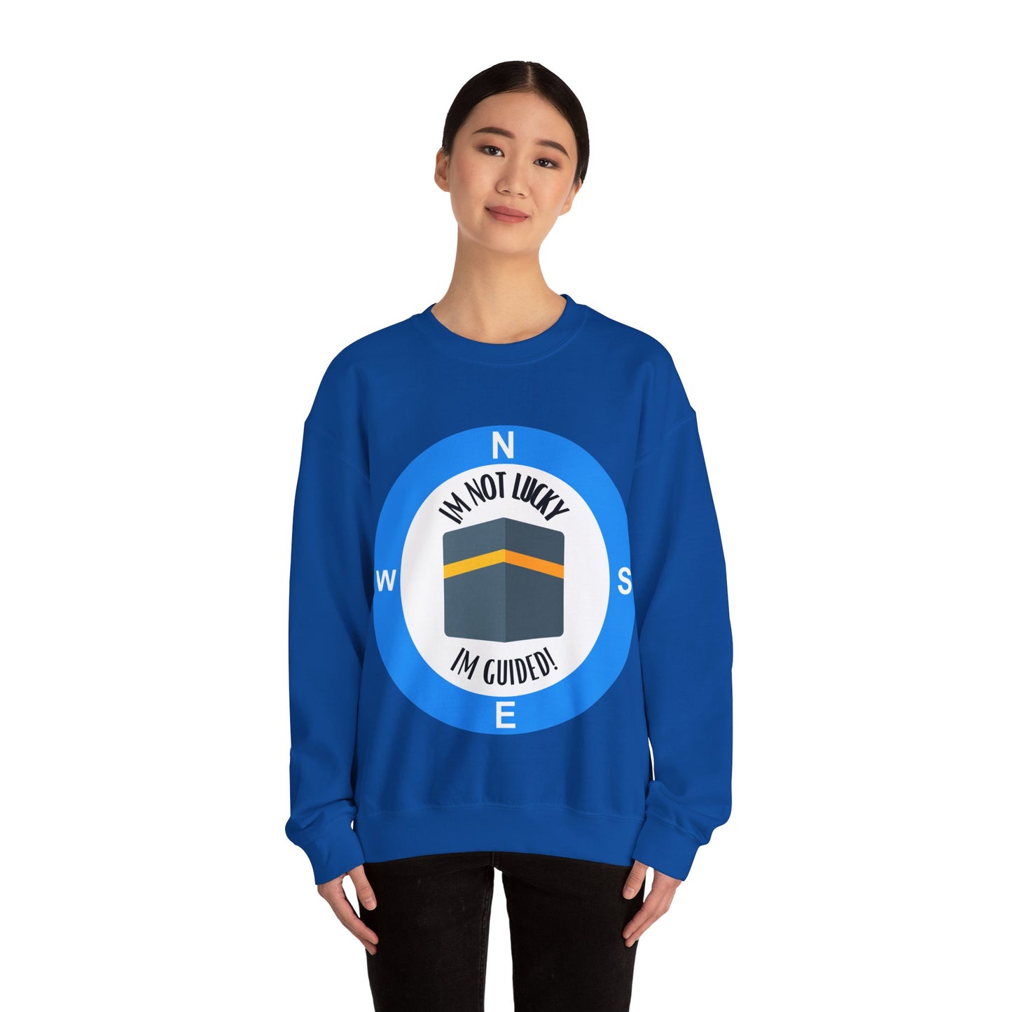 I'm Not Lucky, I'm Guided! Unisex Crewneck Sweatshirt Halal Fashion Sweat Shirt