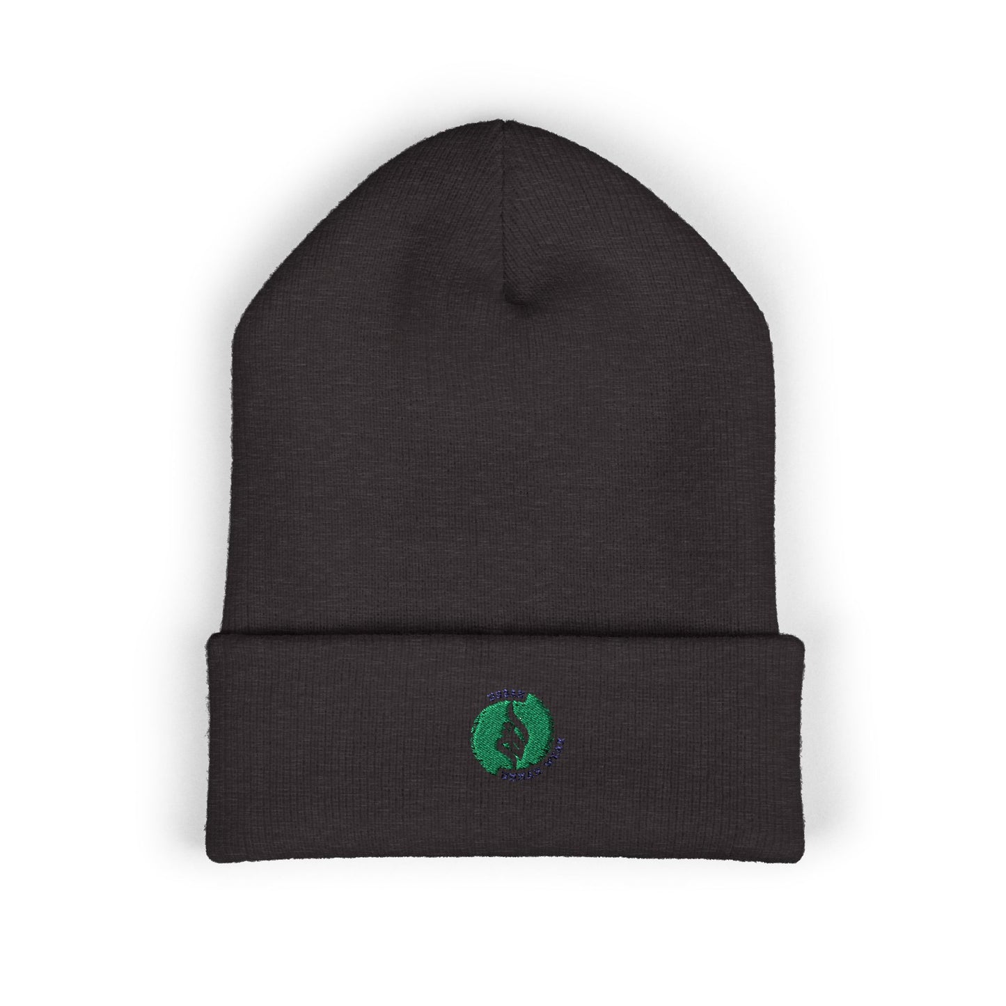 Classic Cuffed Beanie with Embroidered Logo - Cozy Winter Accessory Islamic Clothing