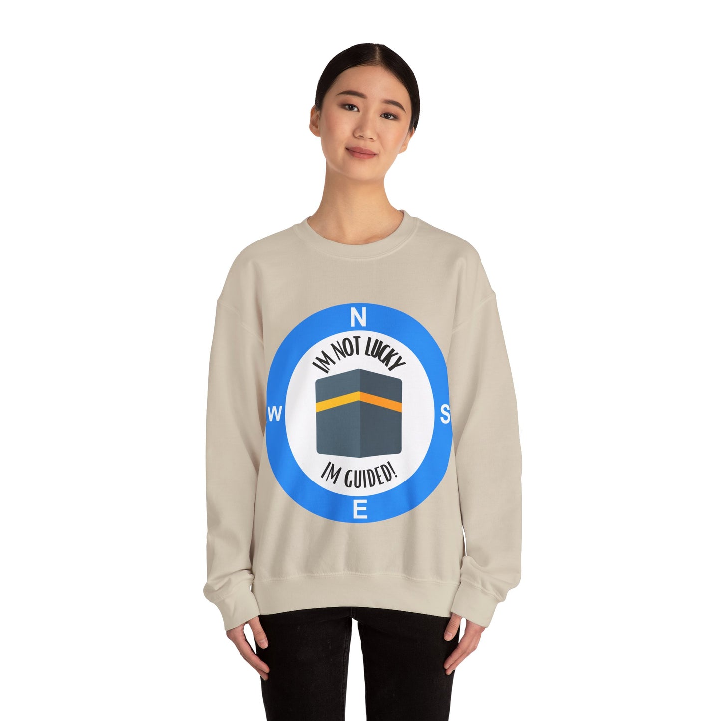 I'm Not Lucky, I'm Guided! Unisex Crewneck Sweatshirt Halal Fashion Sweat Shirt
