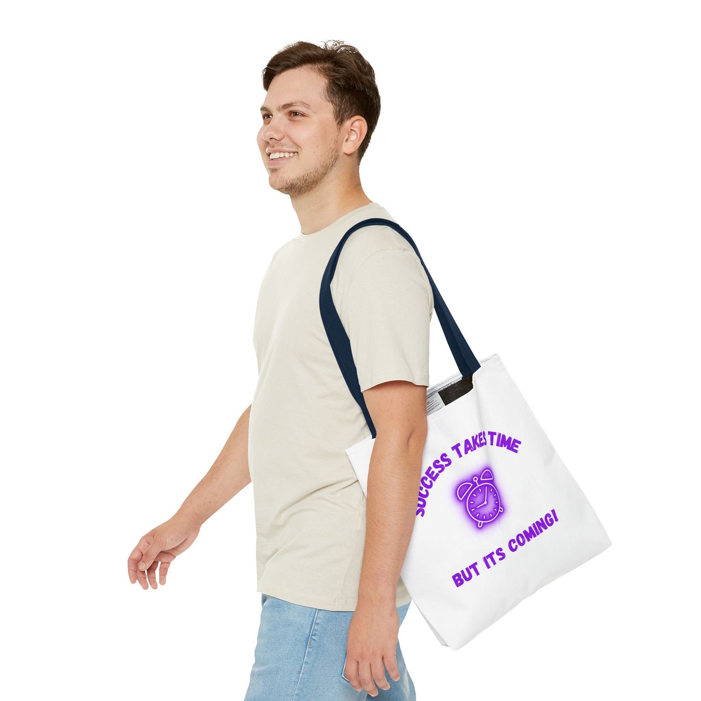 Motivational Tote Bag - ‘Success Takes Time, But It’s Coming!’