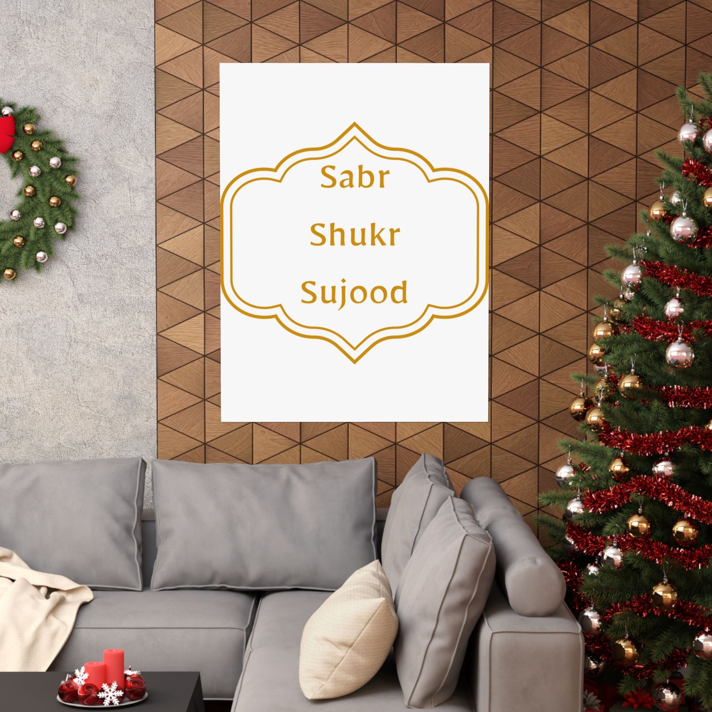 Inspirational Matte Poster - 'Sabr, Shukr, Sujood' Wall Art for Mindfulness & Motivation Islamic Artwork