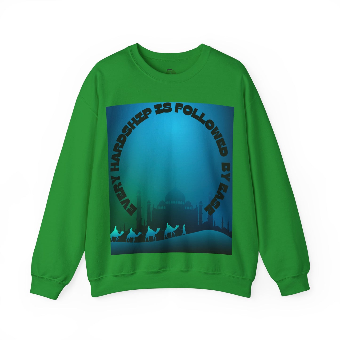 Inspirational Crewneck Sweatshirt - Every Hardship is Followed by Ease Modern Islamic Clothing