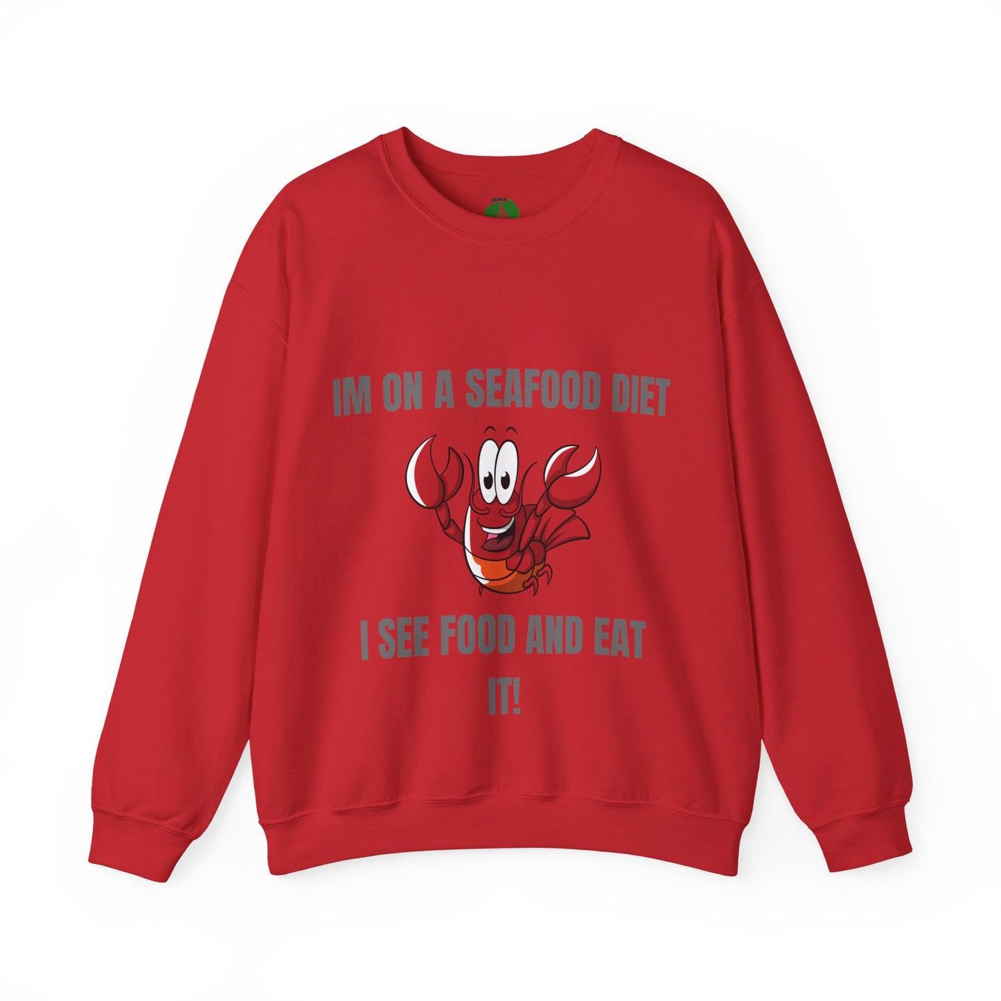 Funny Seafood Diet Sweatshirt - Unisex Heavy Blend Crewneck with Lobster Graphic