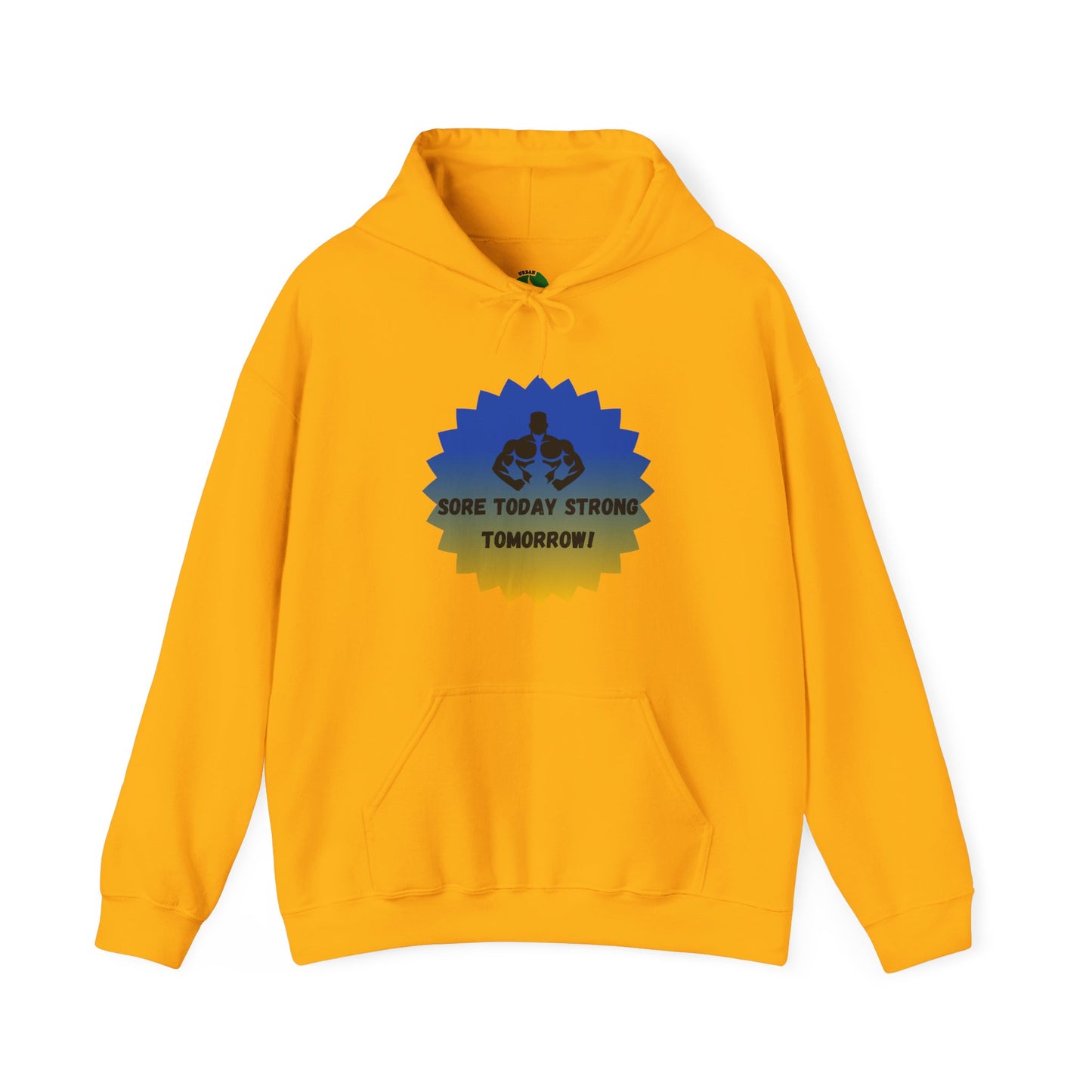 Motivational Fitness Sweatshirt - "Sore Today, Strong Tomorrow!" Unisex Heavy Blend™ Hoodie Humour Joke Gym clothing