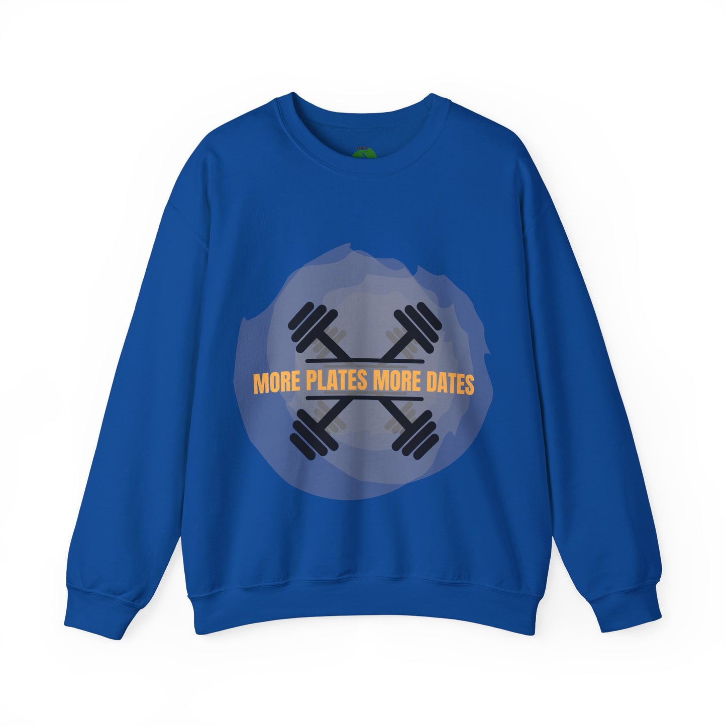 Fitness Motivational Crewneck Sweatshirt - "More Plates More Dates"