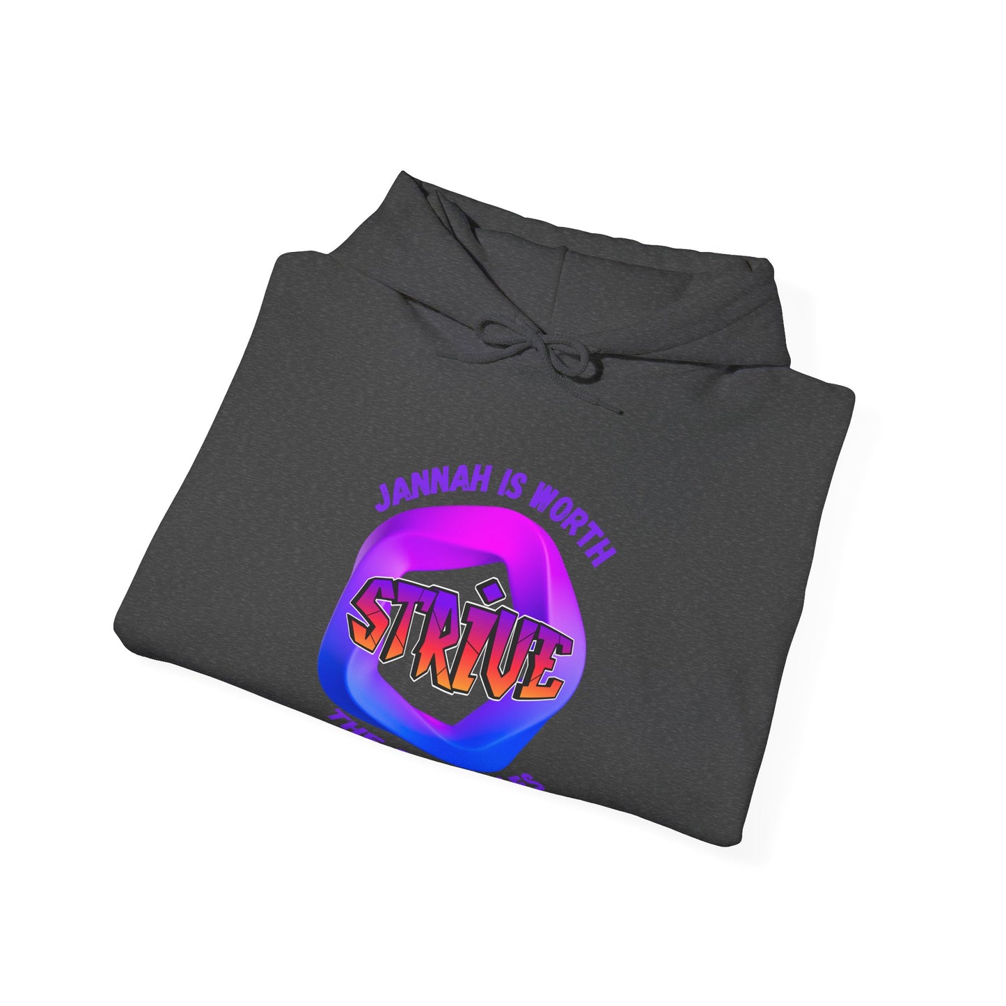 Inspirational Unisex Heavy Blend™ Hooded Sweatshirt – 'Jannah is Worth the Strive'