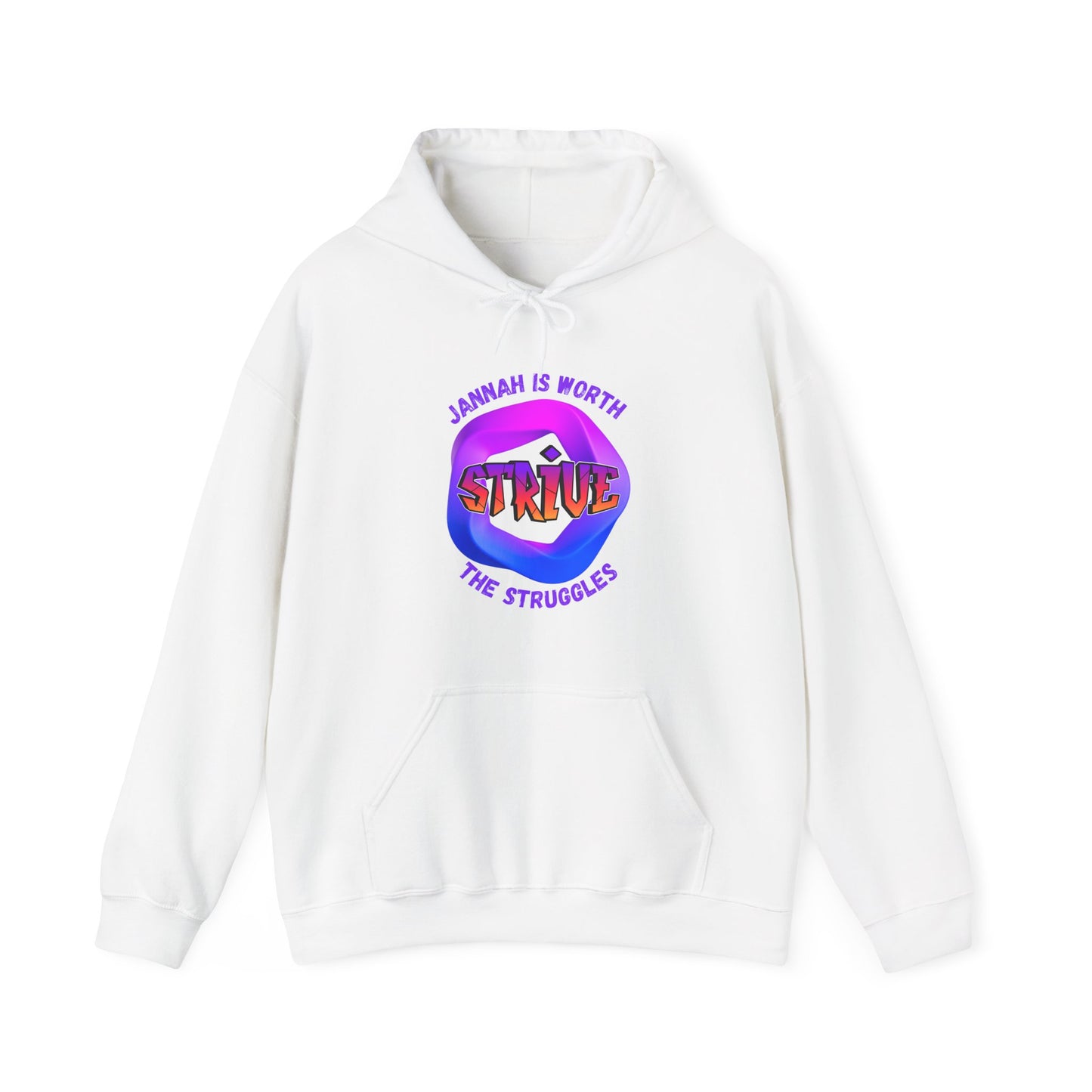 Inspirational Unisex Heavy Blend™ Hooded Sweatshirt – 'Jannah is Worth the Strive'