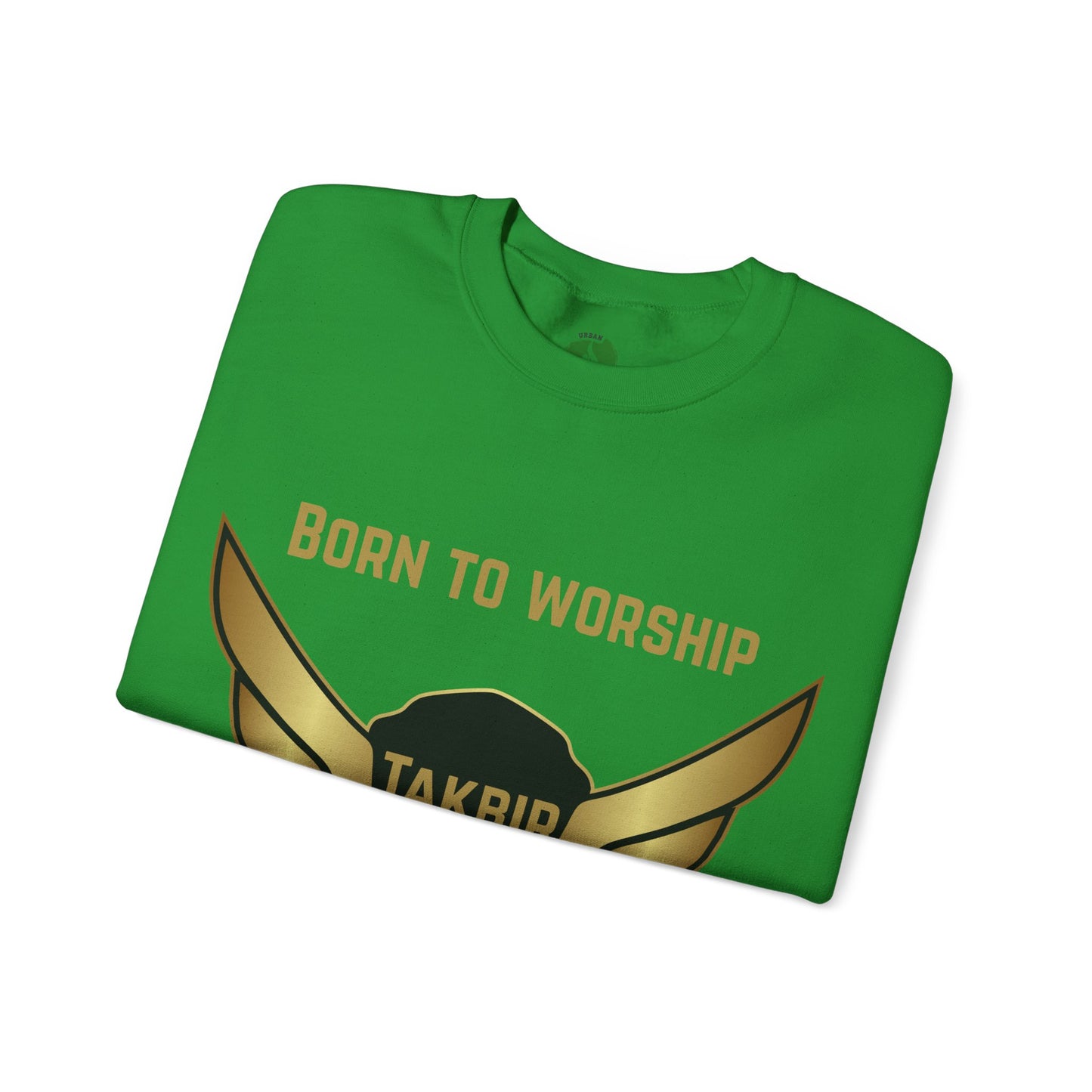 Inspirational Unisex Crewneck Sweatshirt - 'Born to Worship, Built to Lead' Design Muslim Streetwear Fashion Hoodie