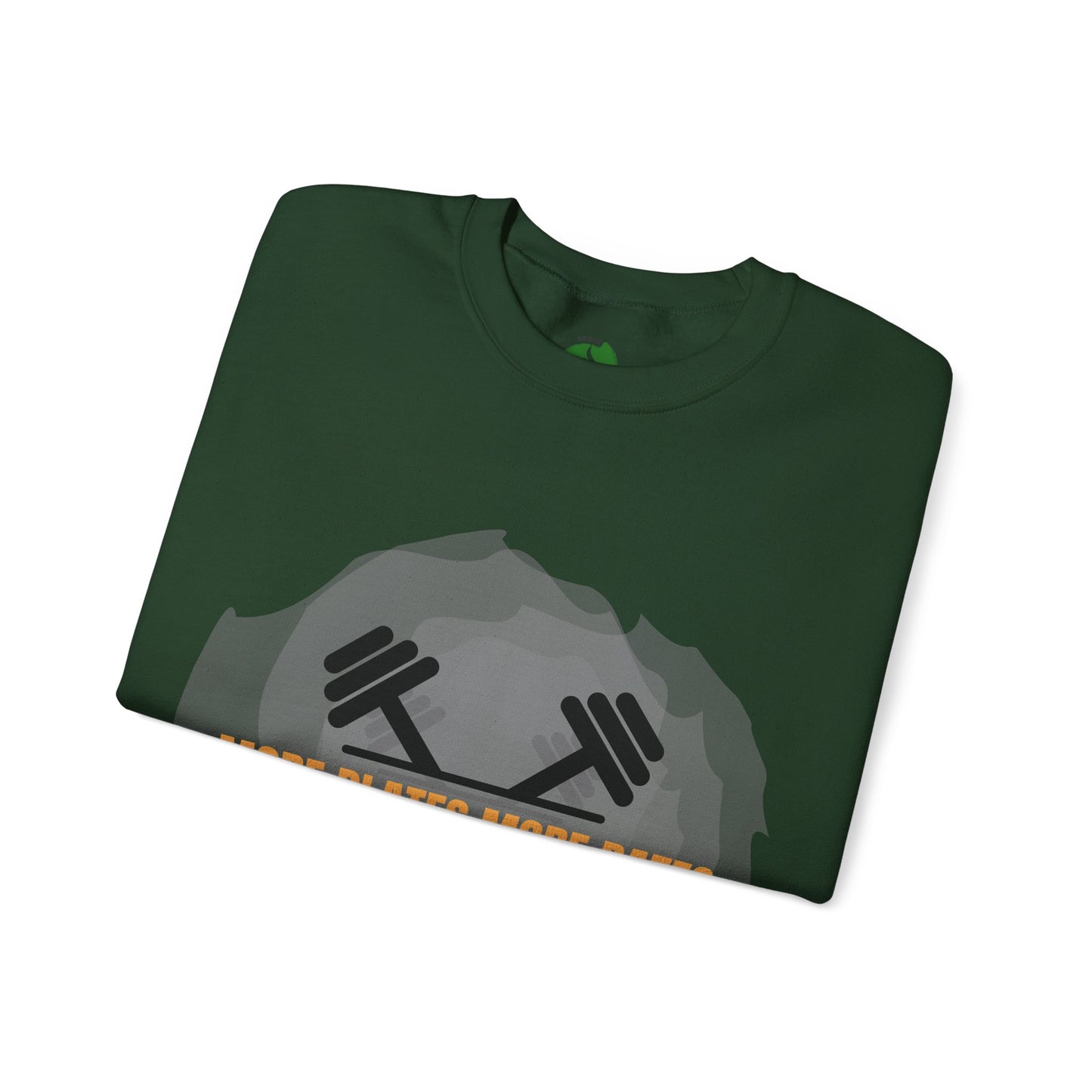 Fitness Motivational Crewneck Sweatshirt - "More Plates More Dates"