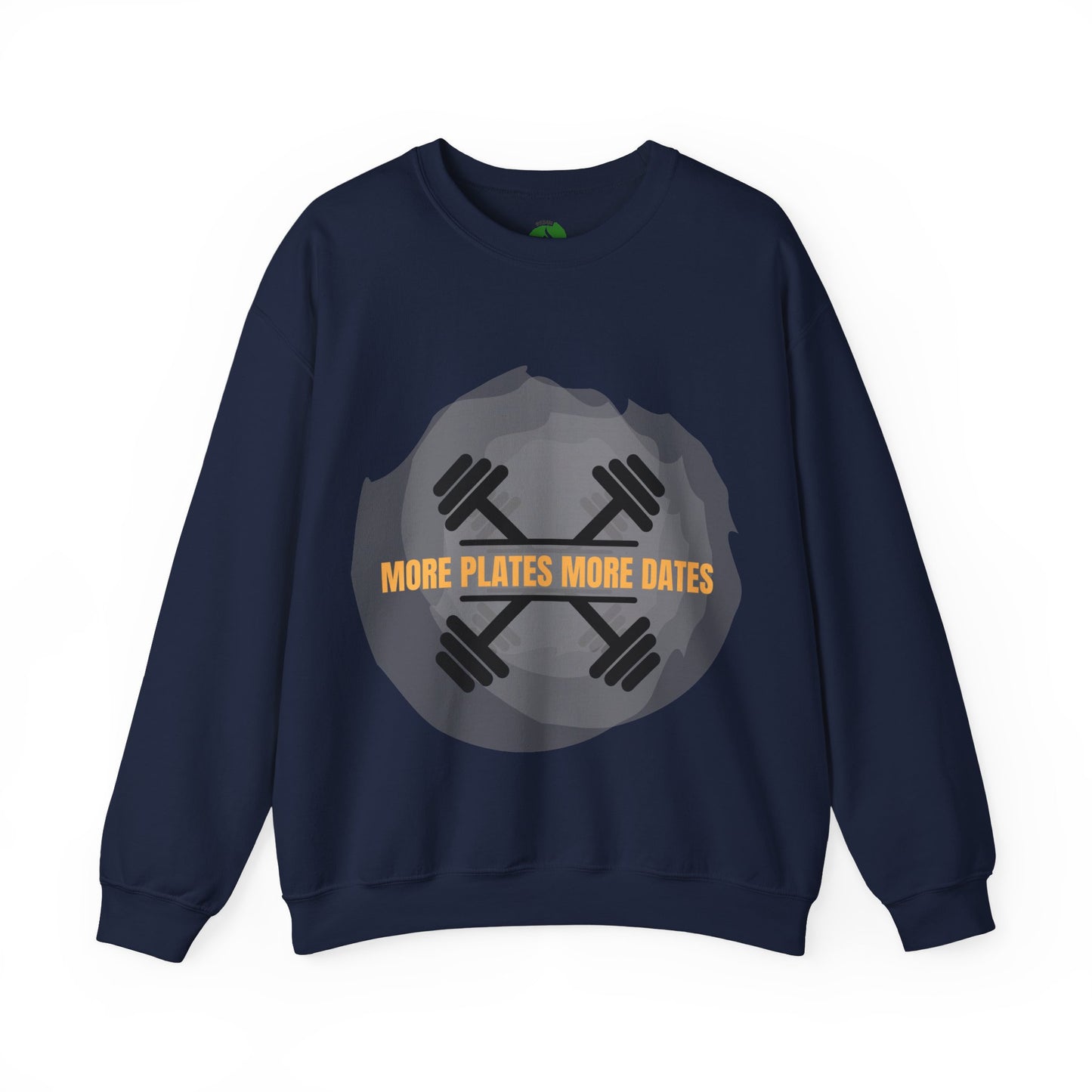 Fitness Motivational Crewneck Sweatshirt - "More Plates More Dates"
