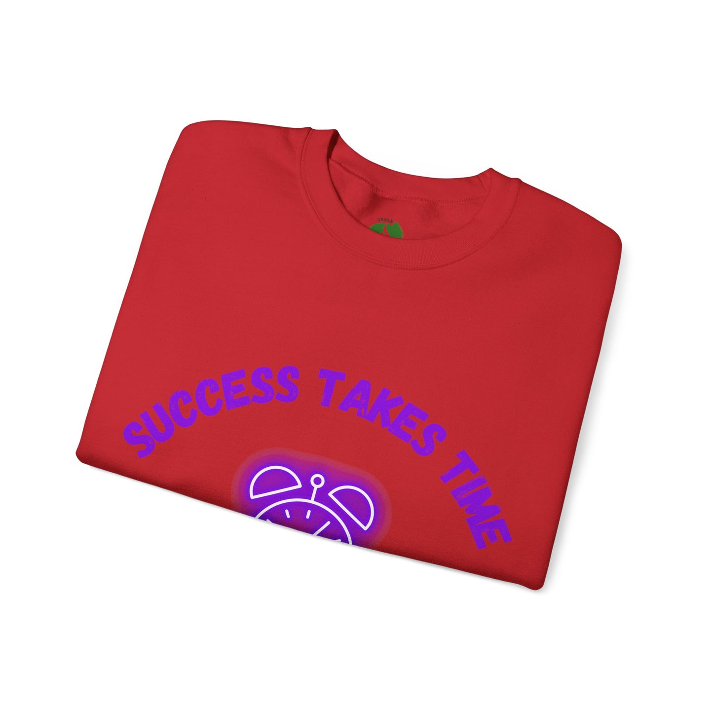 Motivational Crewneck Sweatshirt - 'Success Takes Time but It's Coming!'