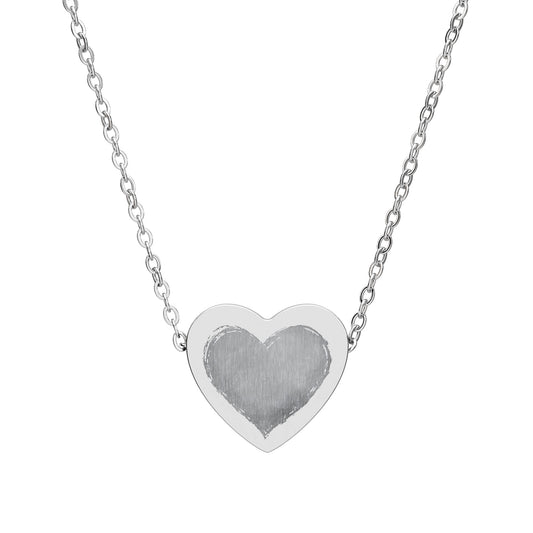 Engraved Heart Necklace – Personalized Fingerprint Pendant, Sterling Silver Gift for Mom & Loved Ones