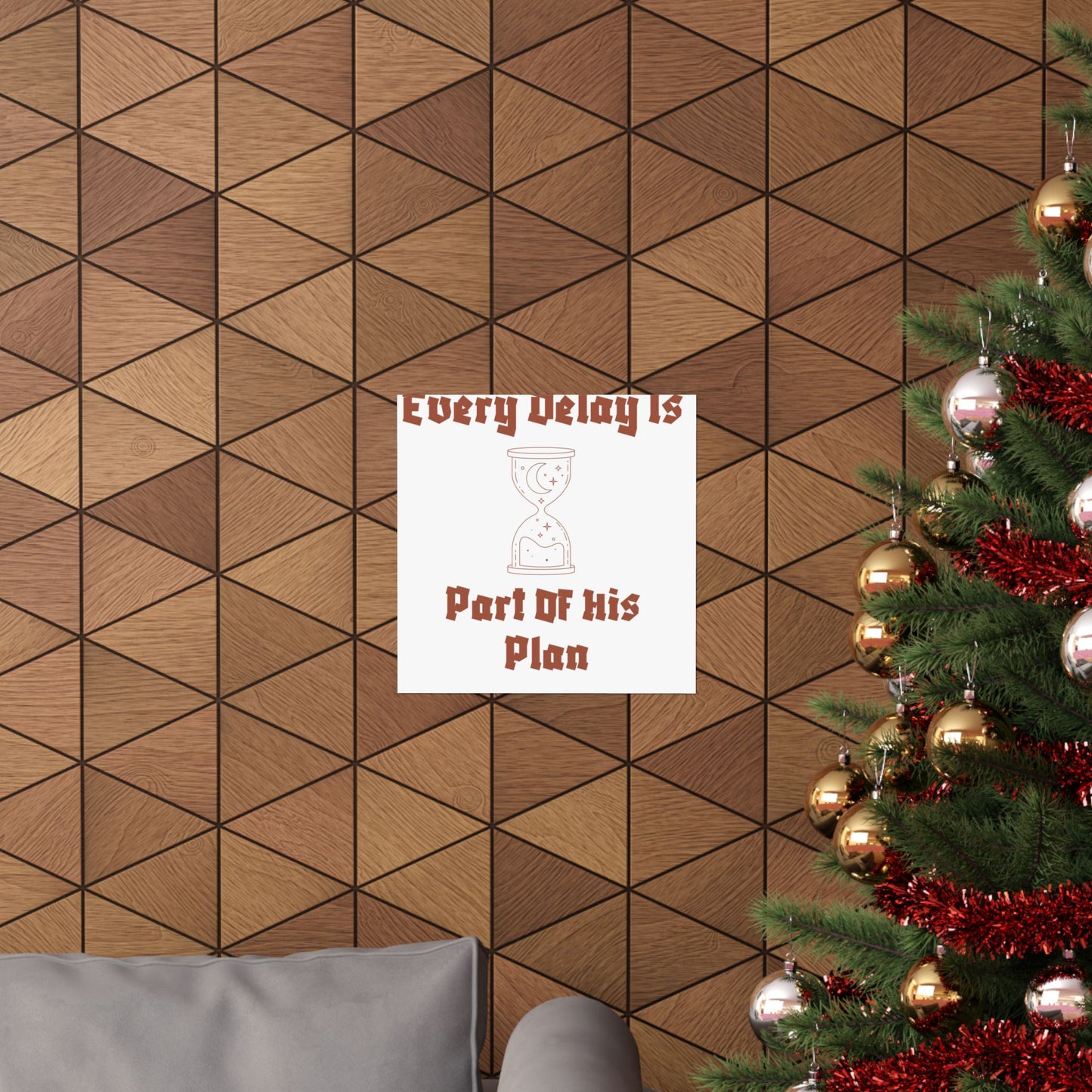 Inspirational Matte Vertical Poster - "Every Delay Is Part Of His Plan" Islamic Artwork Poster